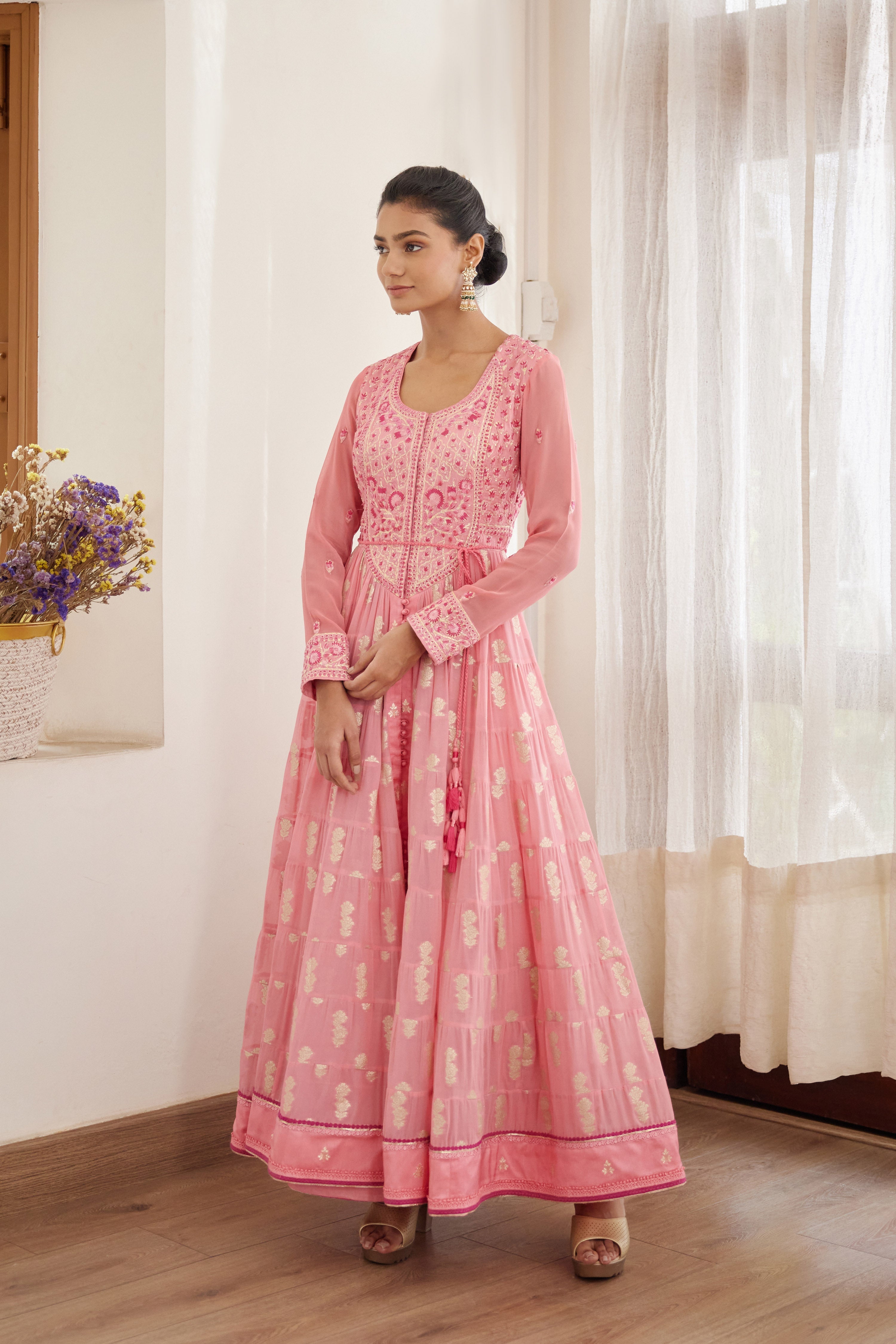 Rose Pink Anarkali Set
