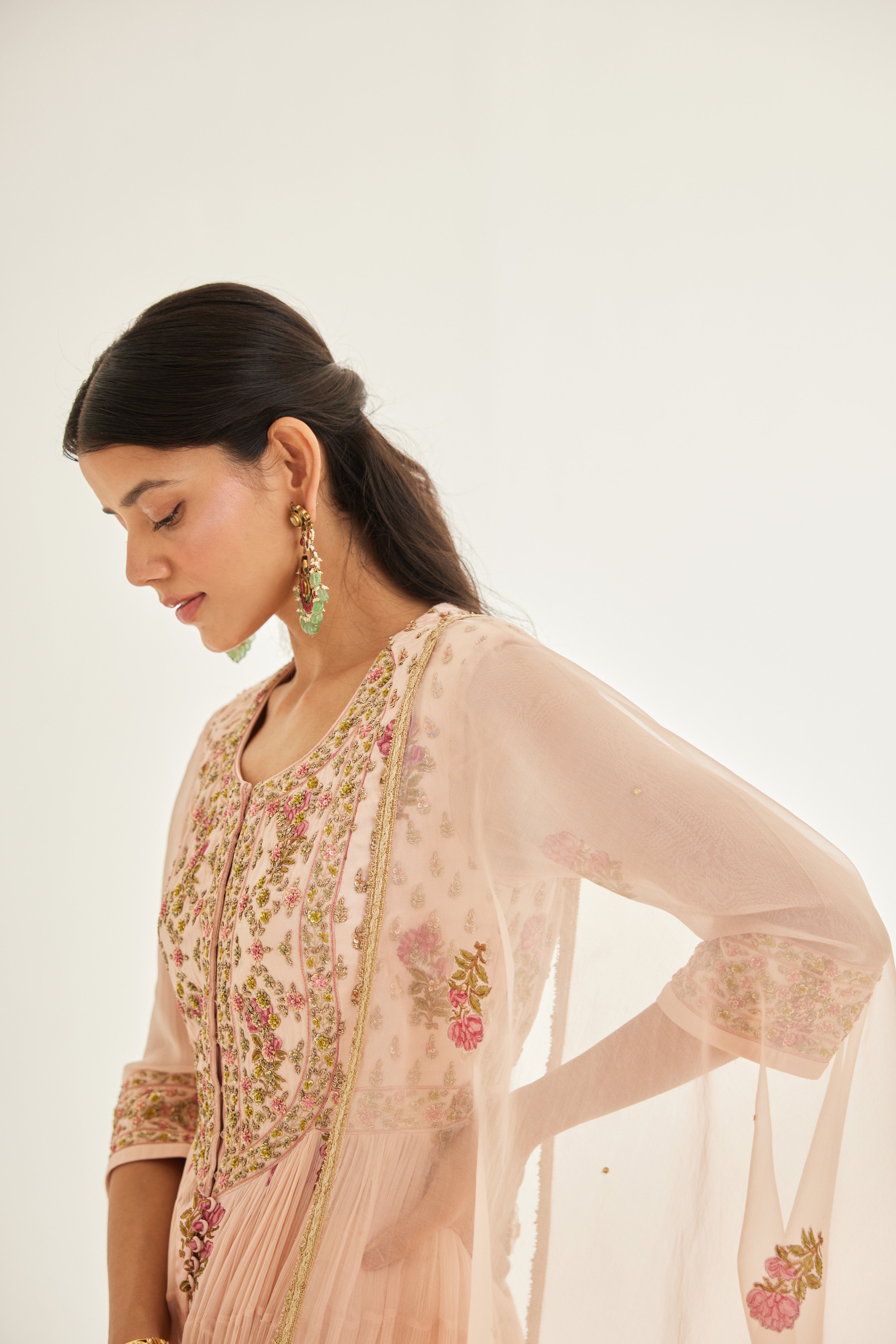 Shell Pink Anarkali Set