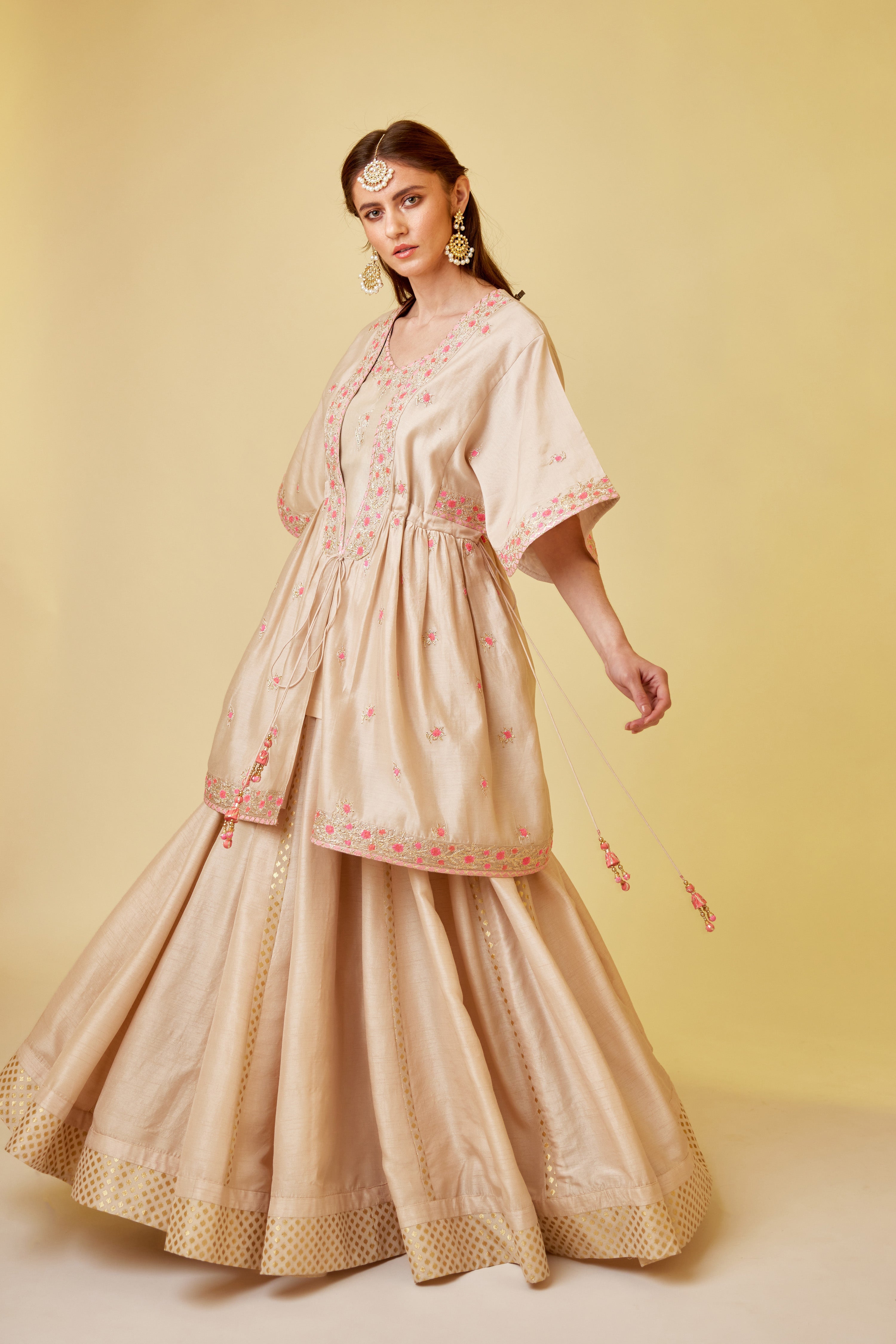 Angora White Skirt Set