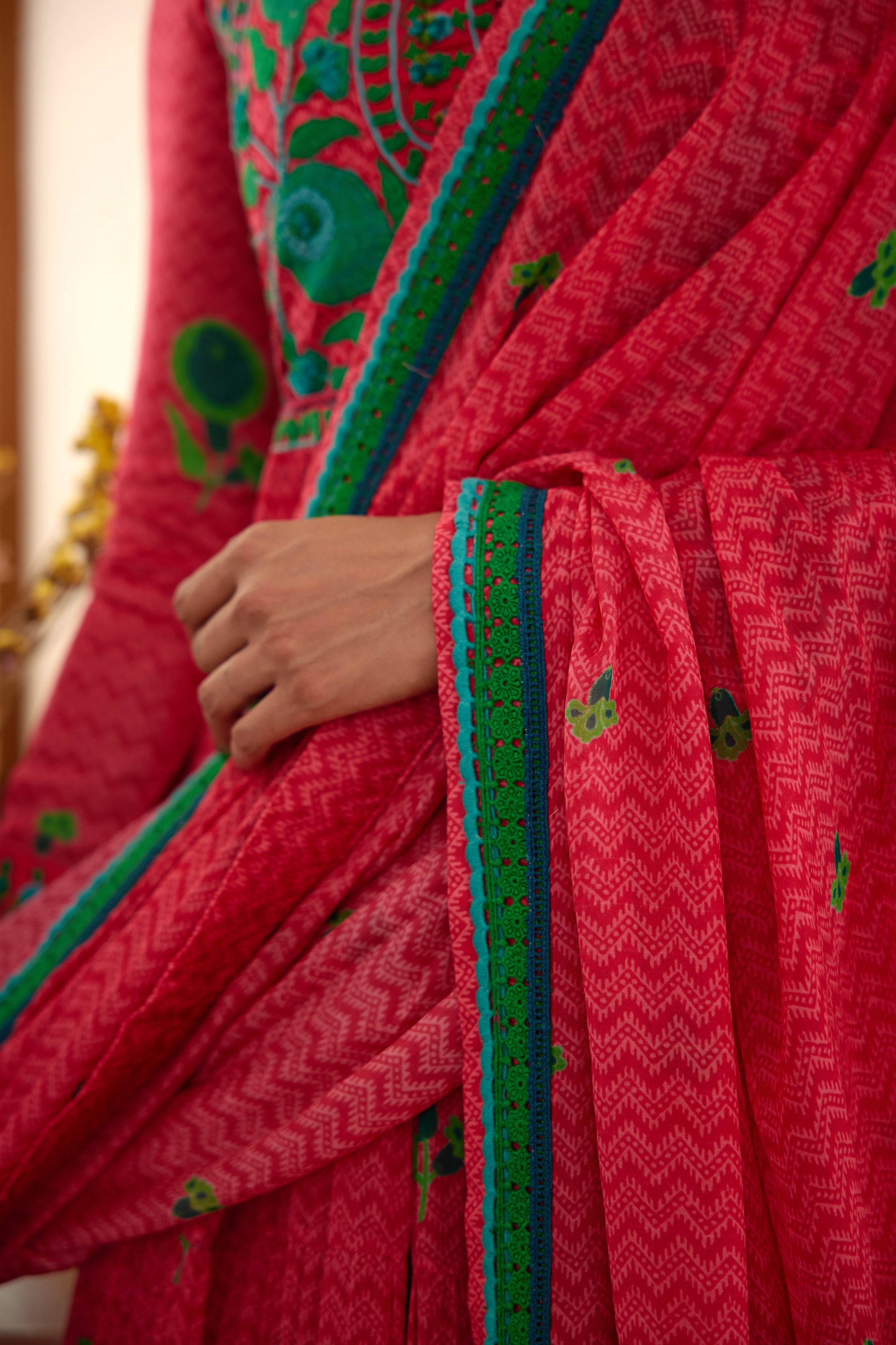 Red Anarkali Set
