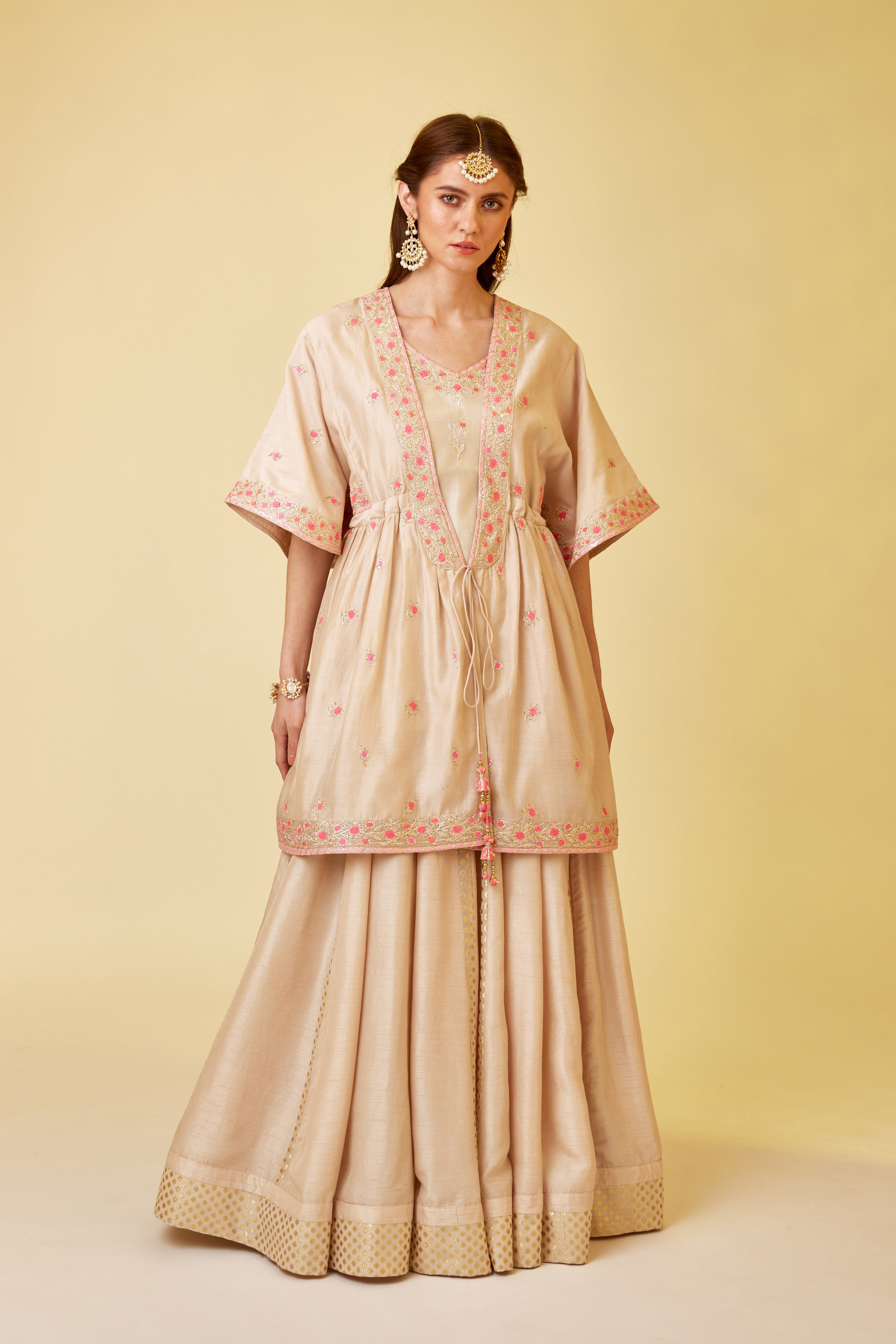 Angora White Skirt Set