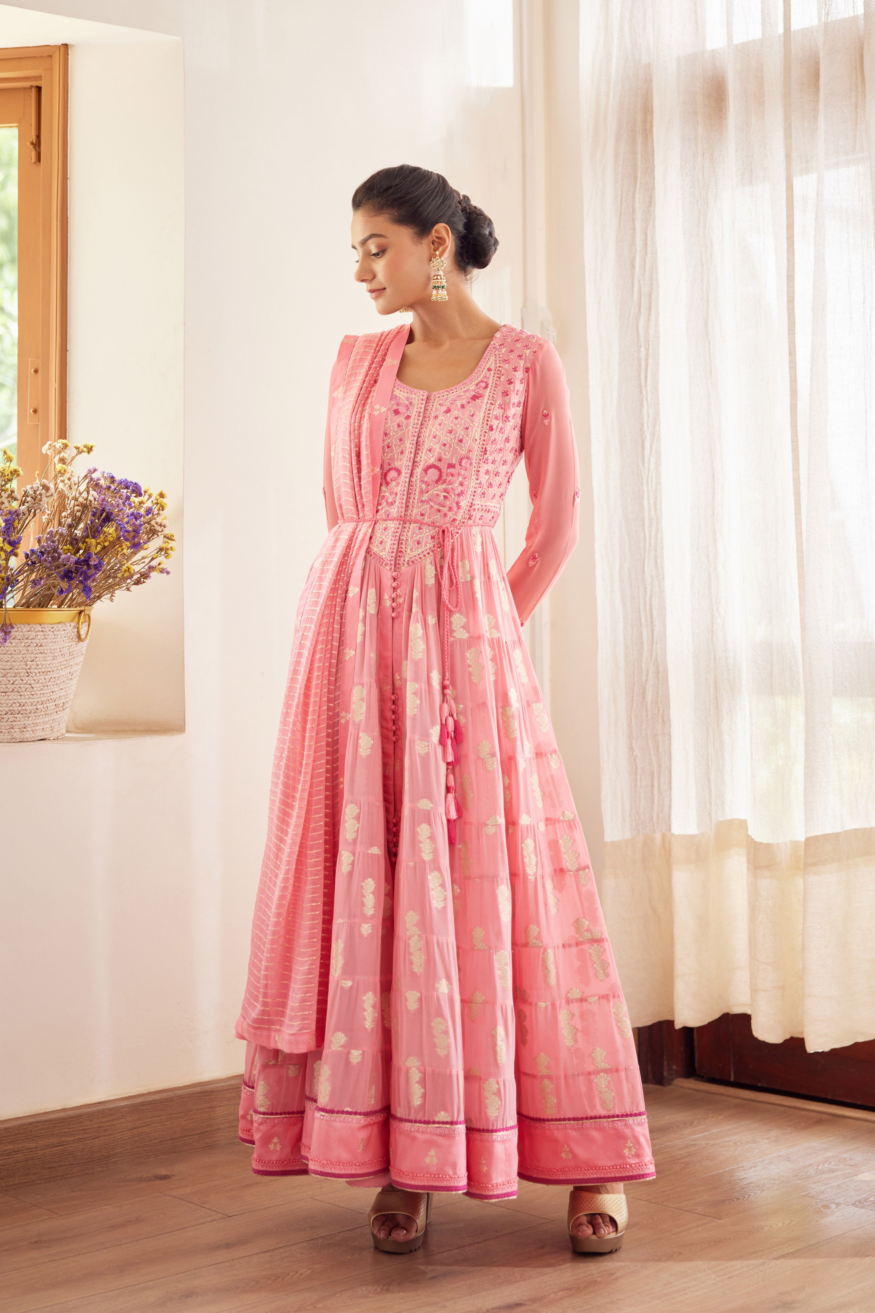 Rose Pink Anarkali Set