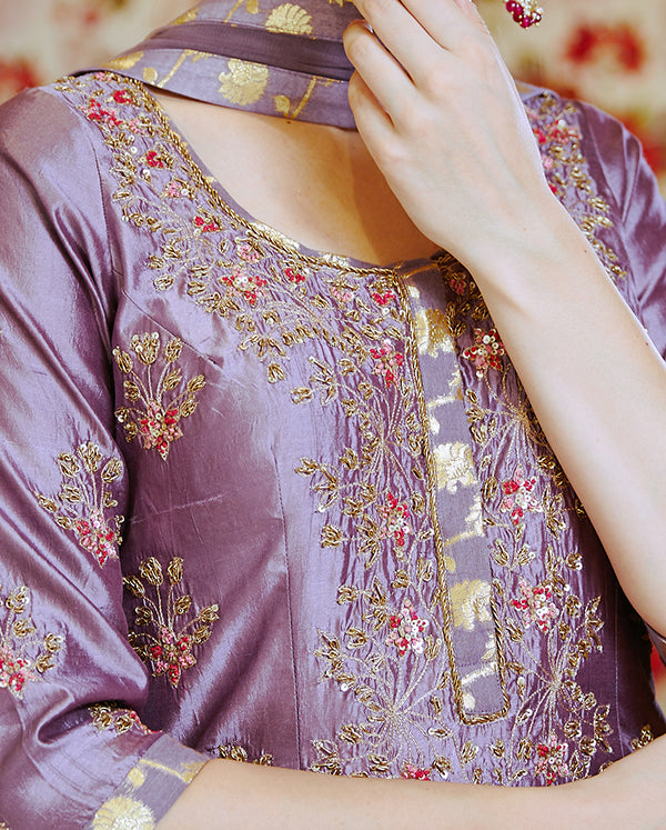 Mauve Lehenga Set