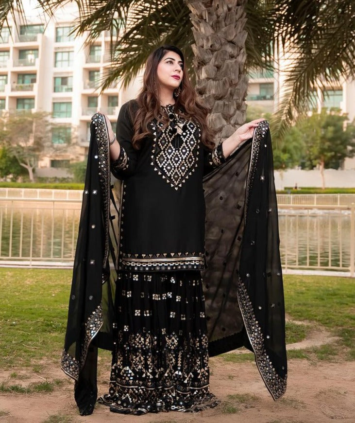 Friya Short Kurta Sharara Set -Sanya Hussane