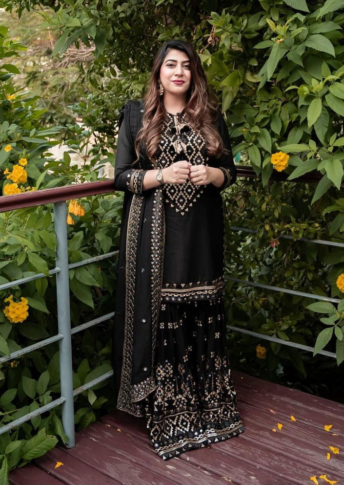 Friya Short Kurta Sharara Set -Sanya Hussane