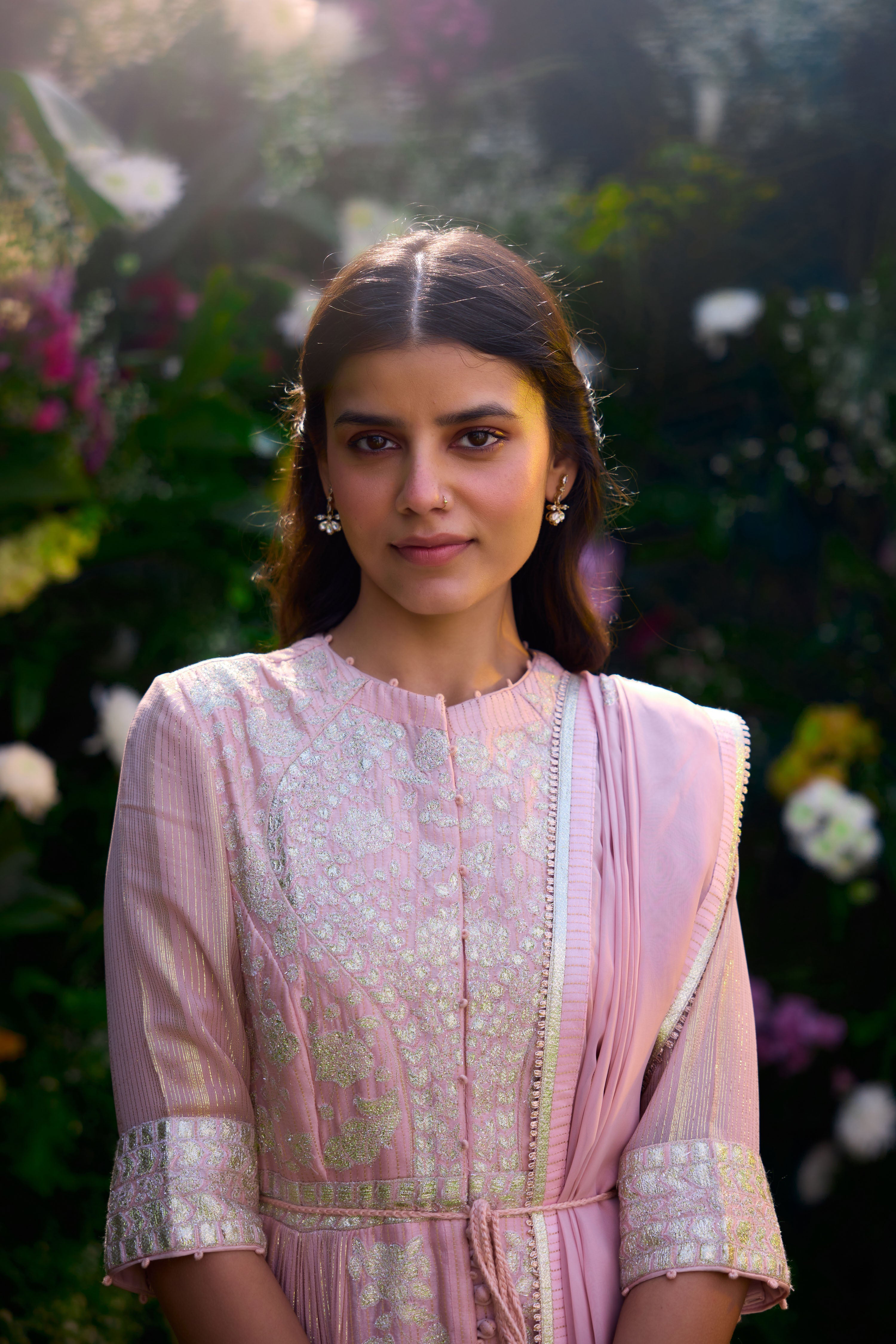 Whisper Pink Anarkali Set