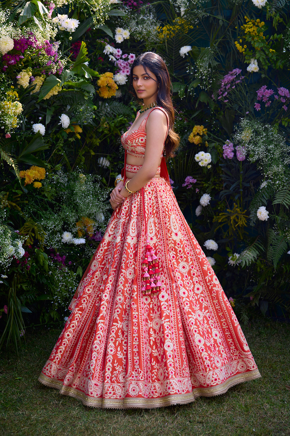 Vermilion Orange Lehenga Set