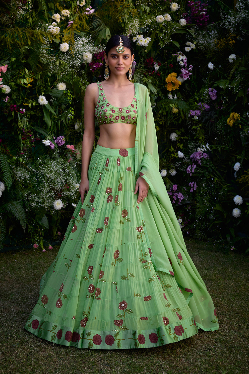 Macaw Green Lehenga Set