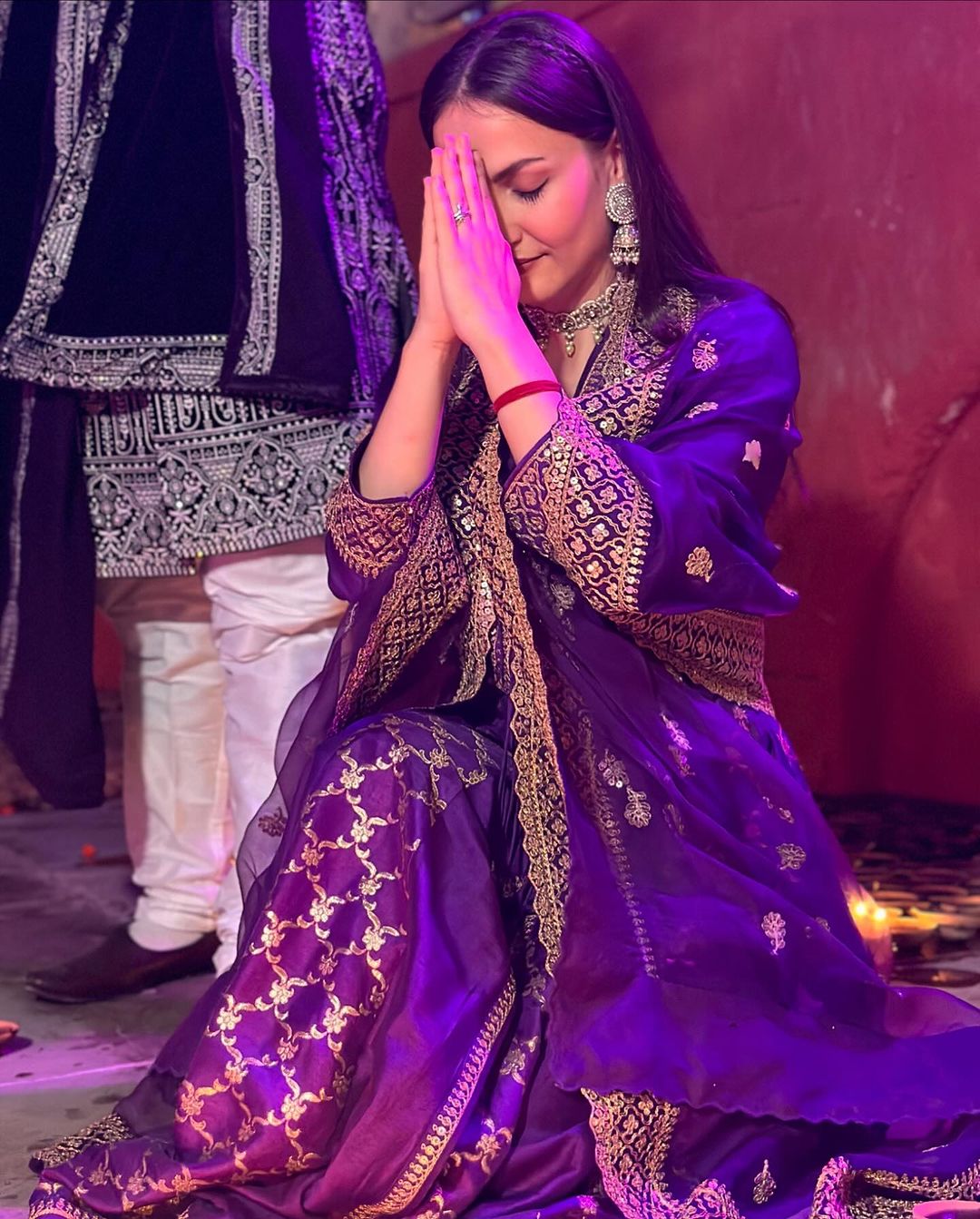 Marigold Brocade FO Set with Churidar-Elli AvrRam