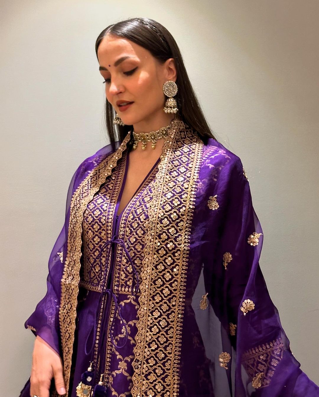 Marigold Brocade FO Set with Churidar-Elli AvrRam