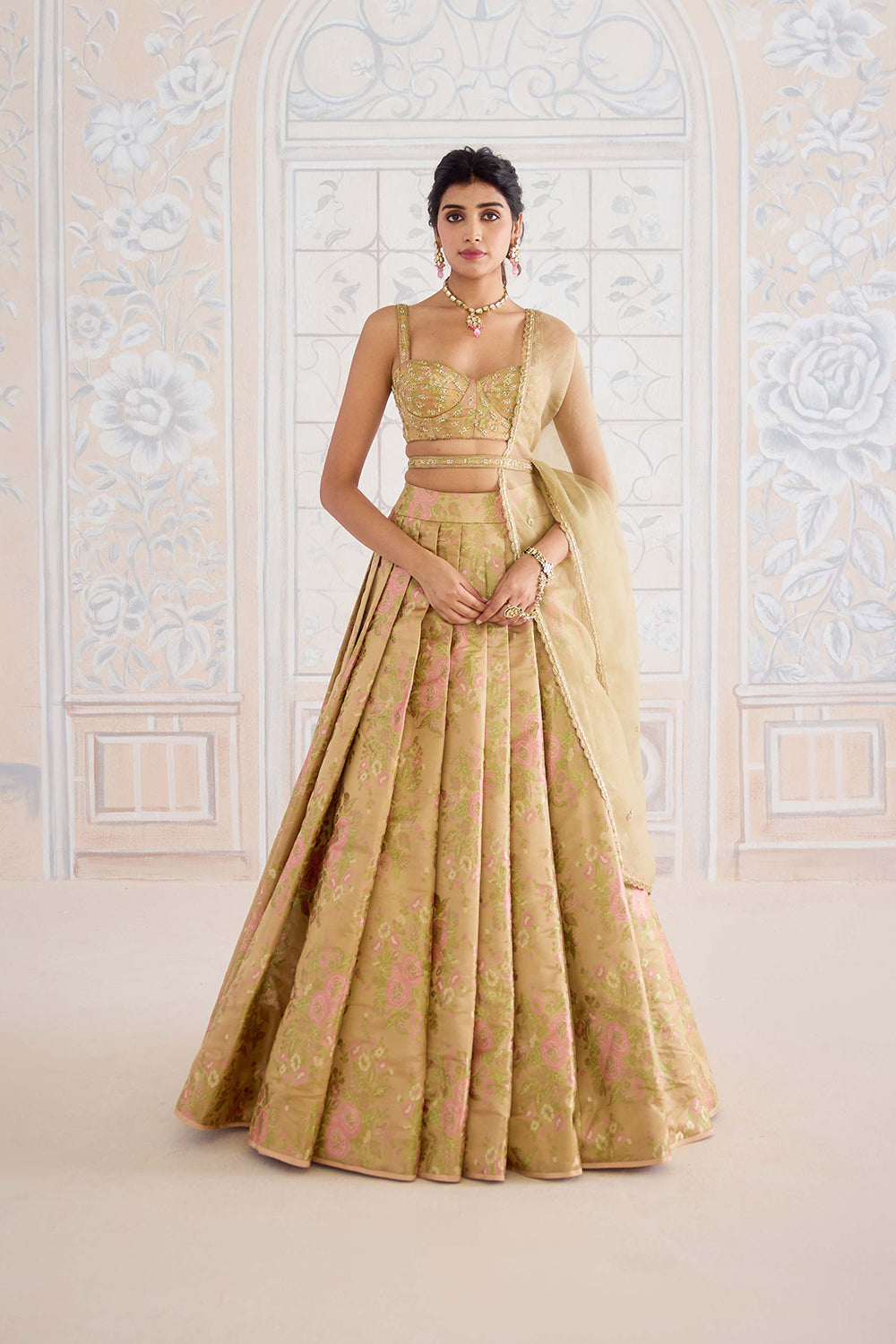 Gold Lehenga Set.
