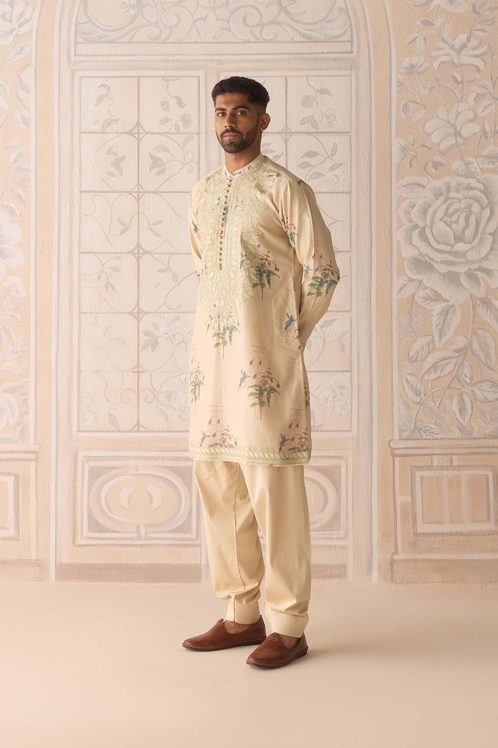 Sand Shell Neutral Kurta Set.