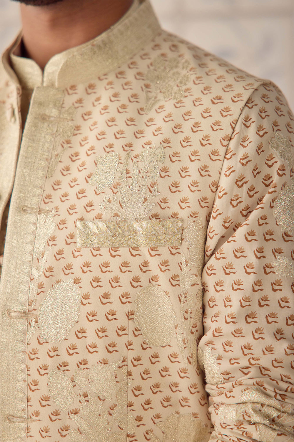 Antique White Kurta & Waistcoat