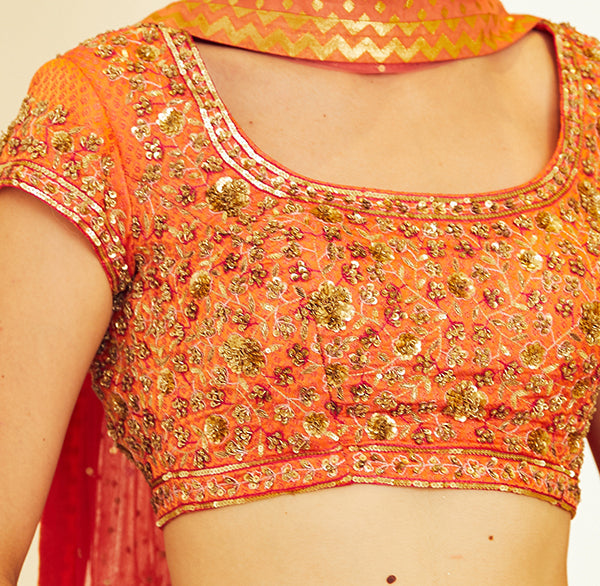 Orange Lehenga Set