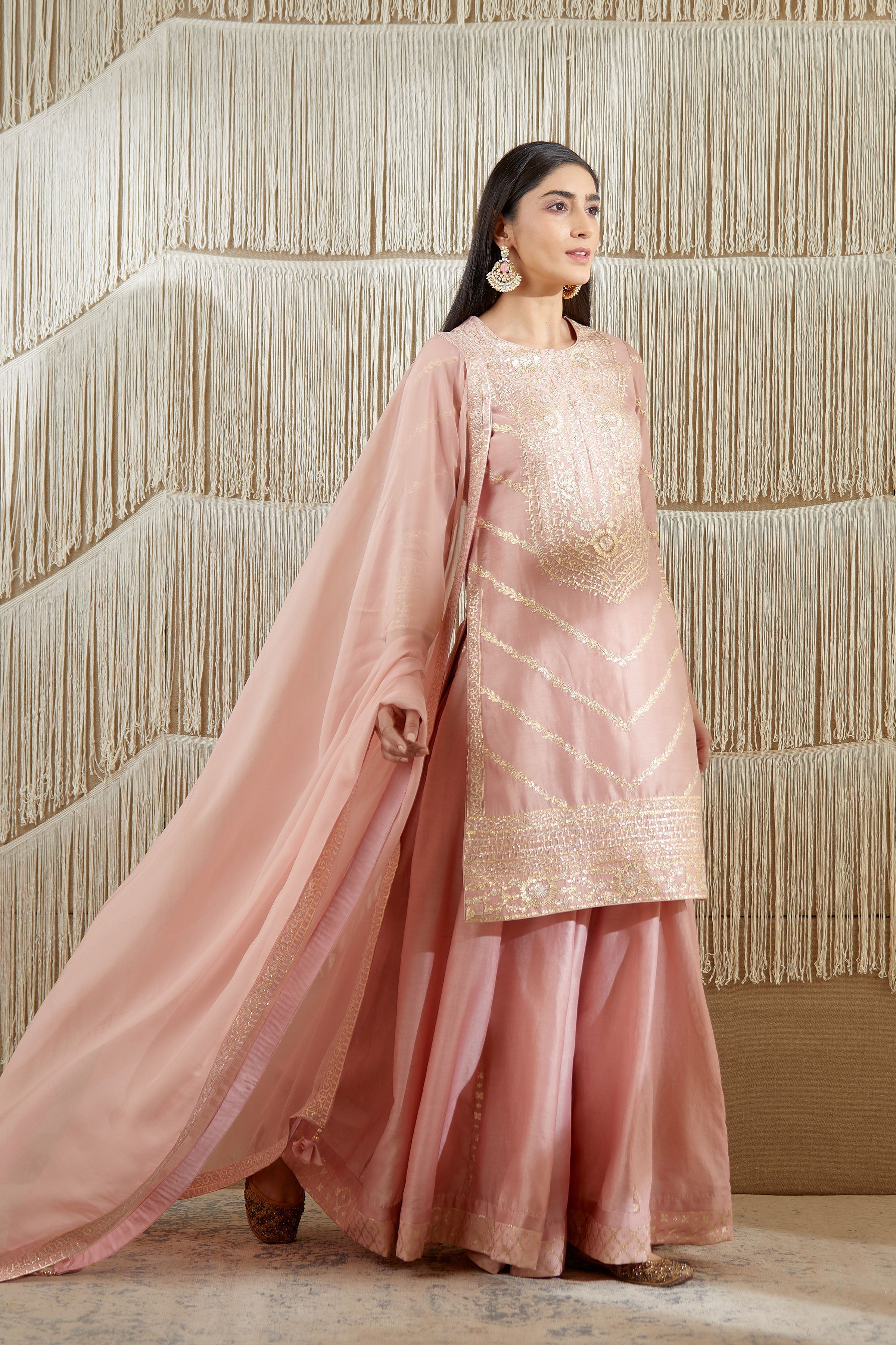 Powder Pink Sharara set