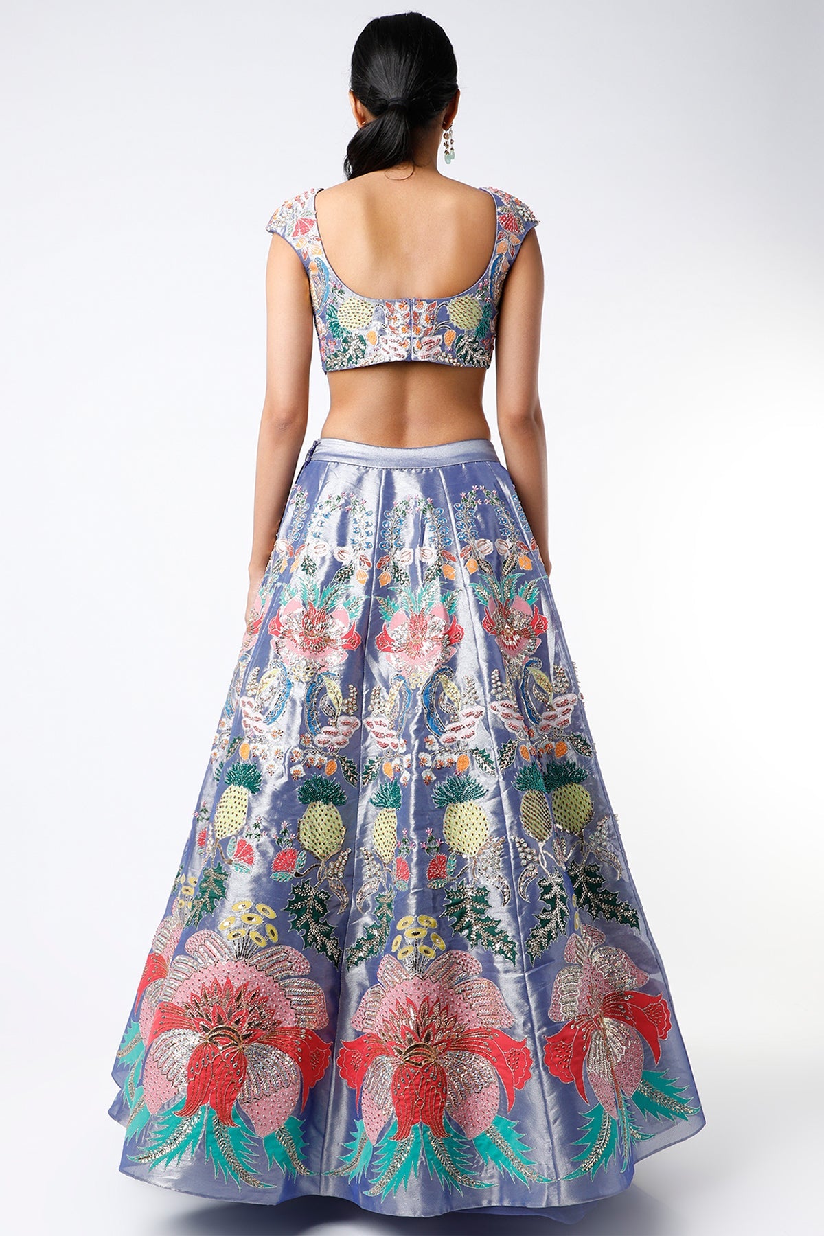 Yashvi - Dark Blue  Tissue Lehenga Set