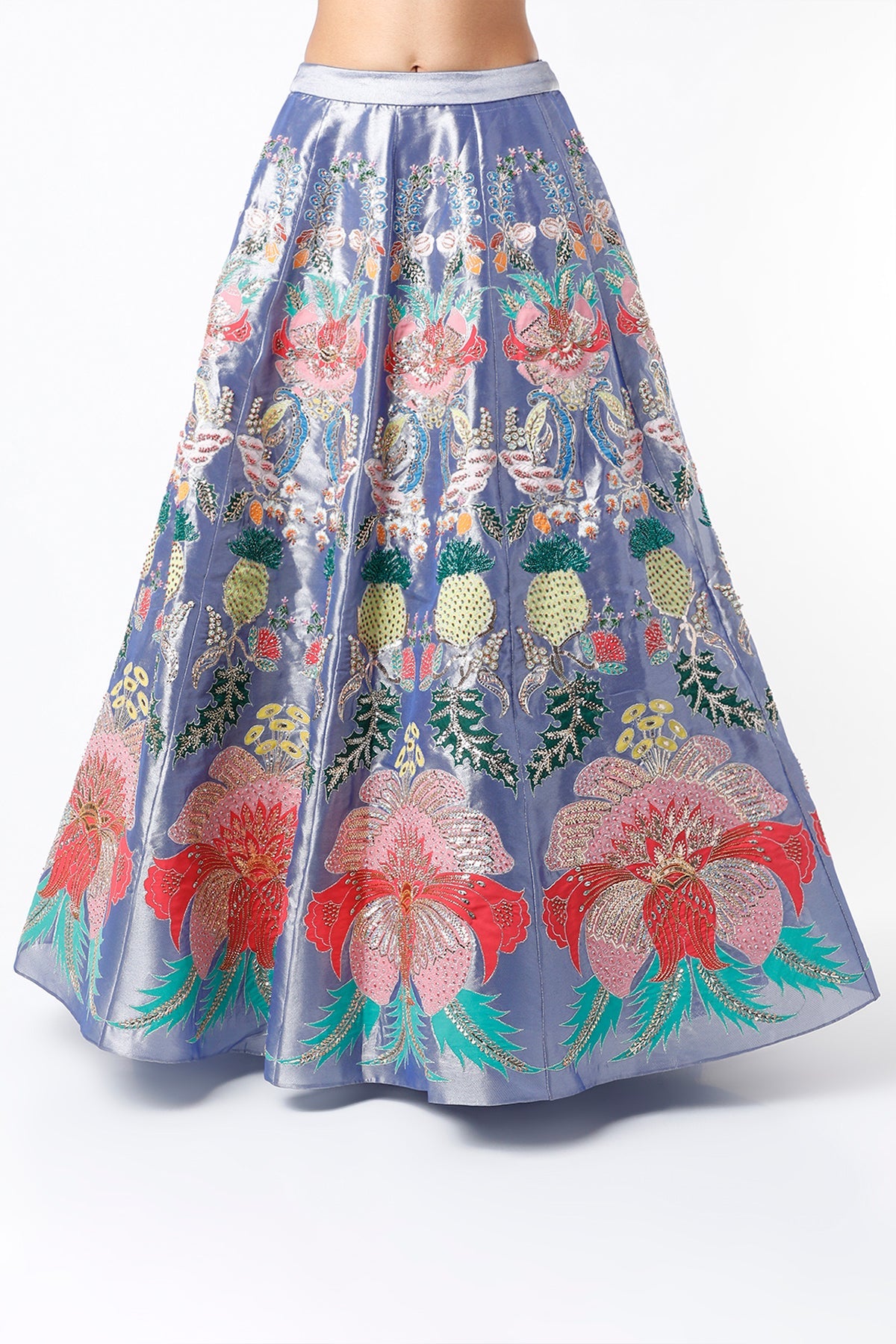 Yashvi - Dark Blue  Tissue Lehenga Set