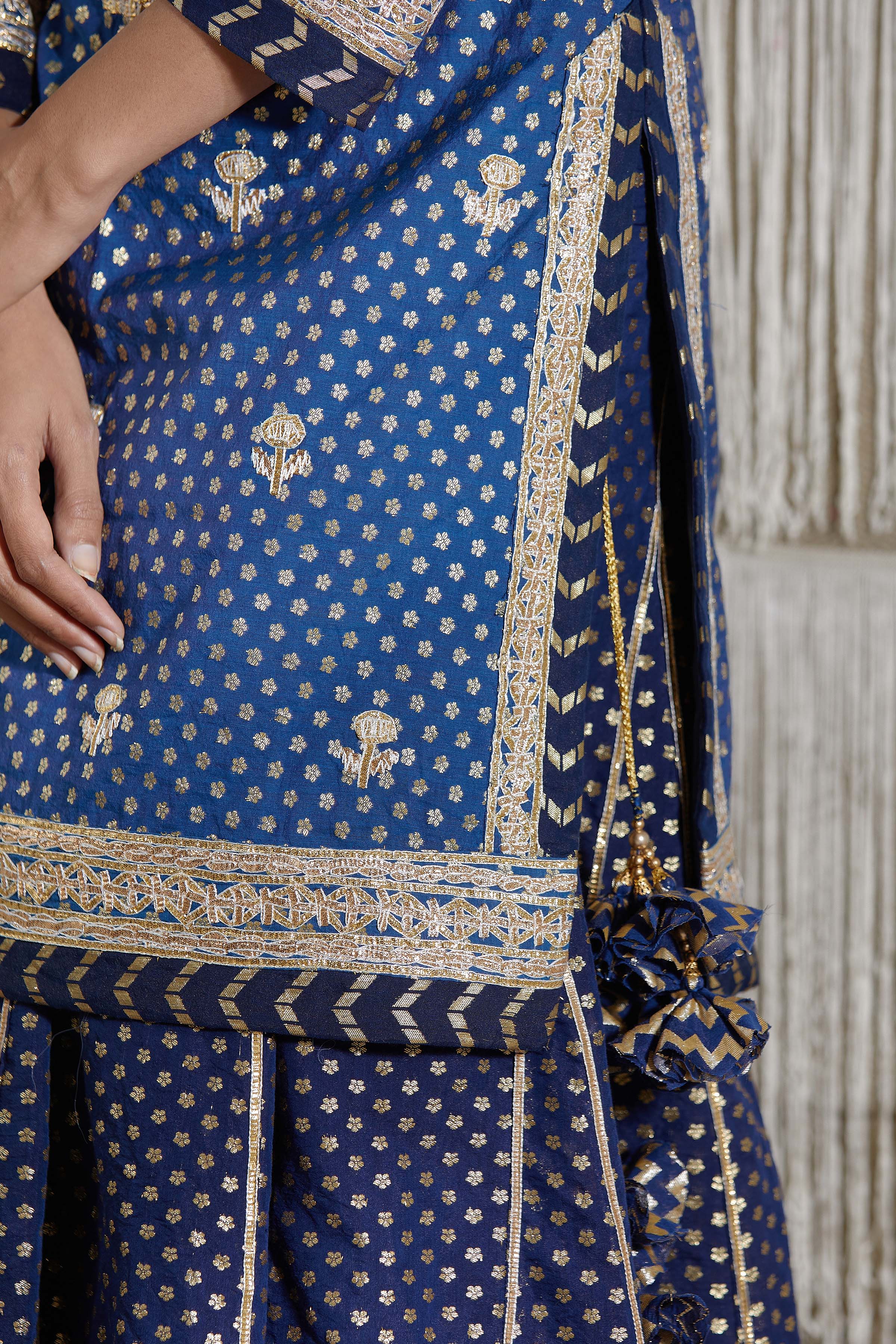 Navy Blue Sharara set