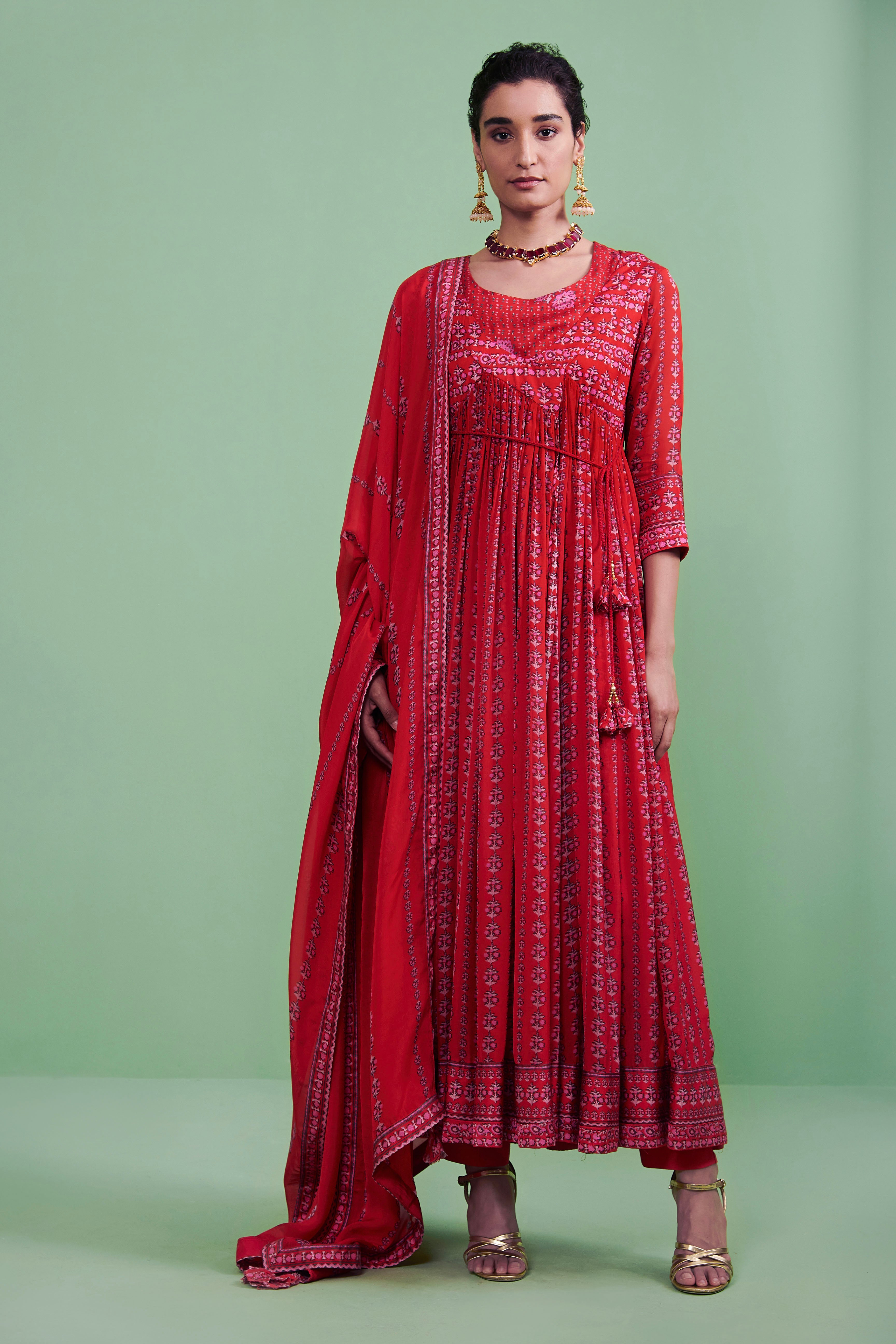 Red Angrakha Set
