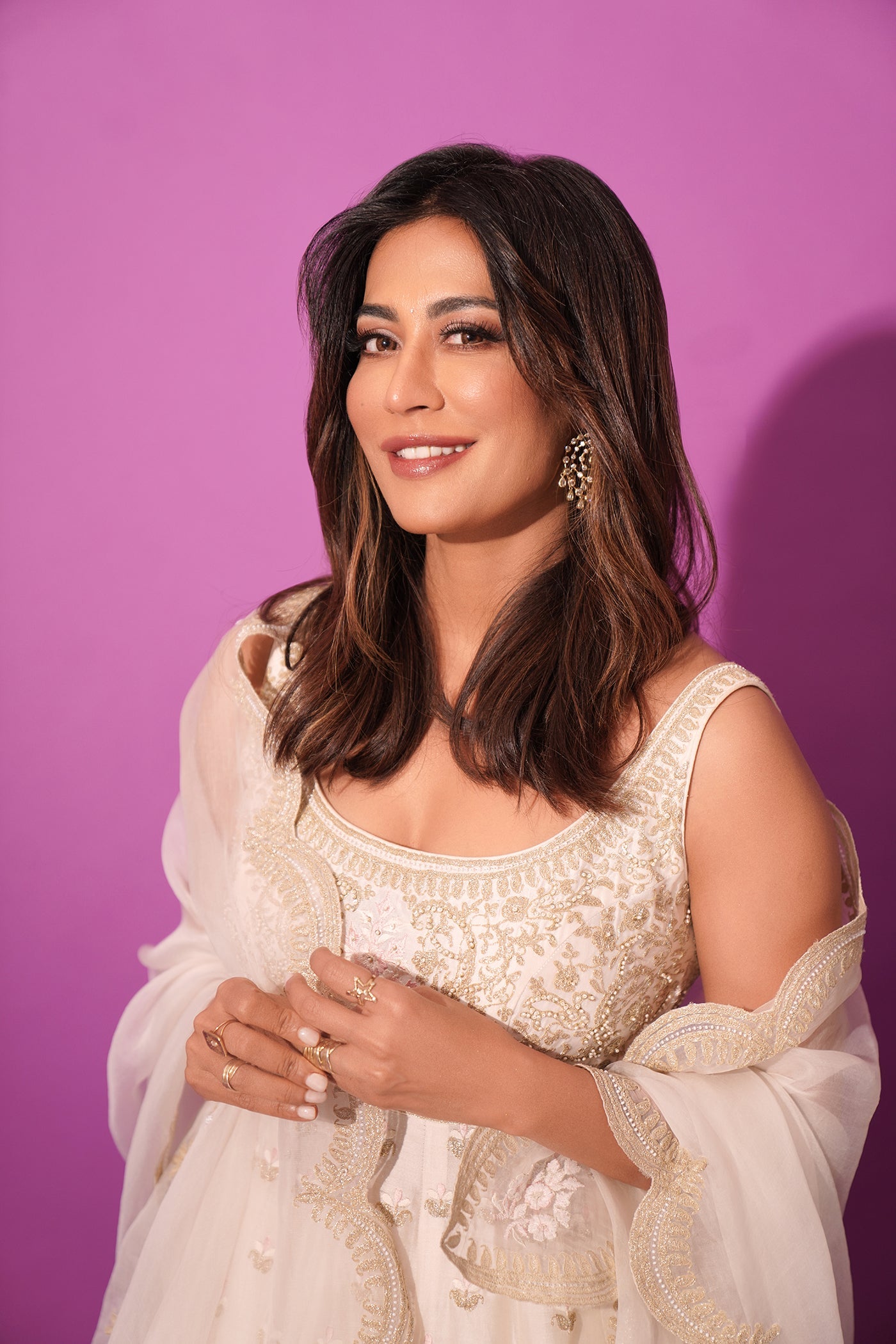 Chitrangda Singh  In Wafiya - Daisy Ivory Ankle Length Anarkali with Chooridaar and Dupatta
