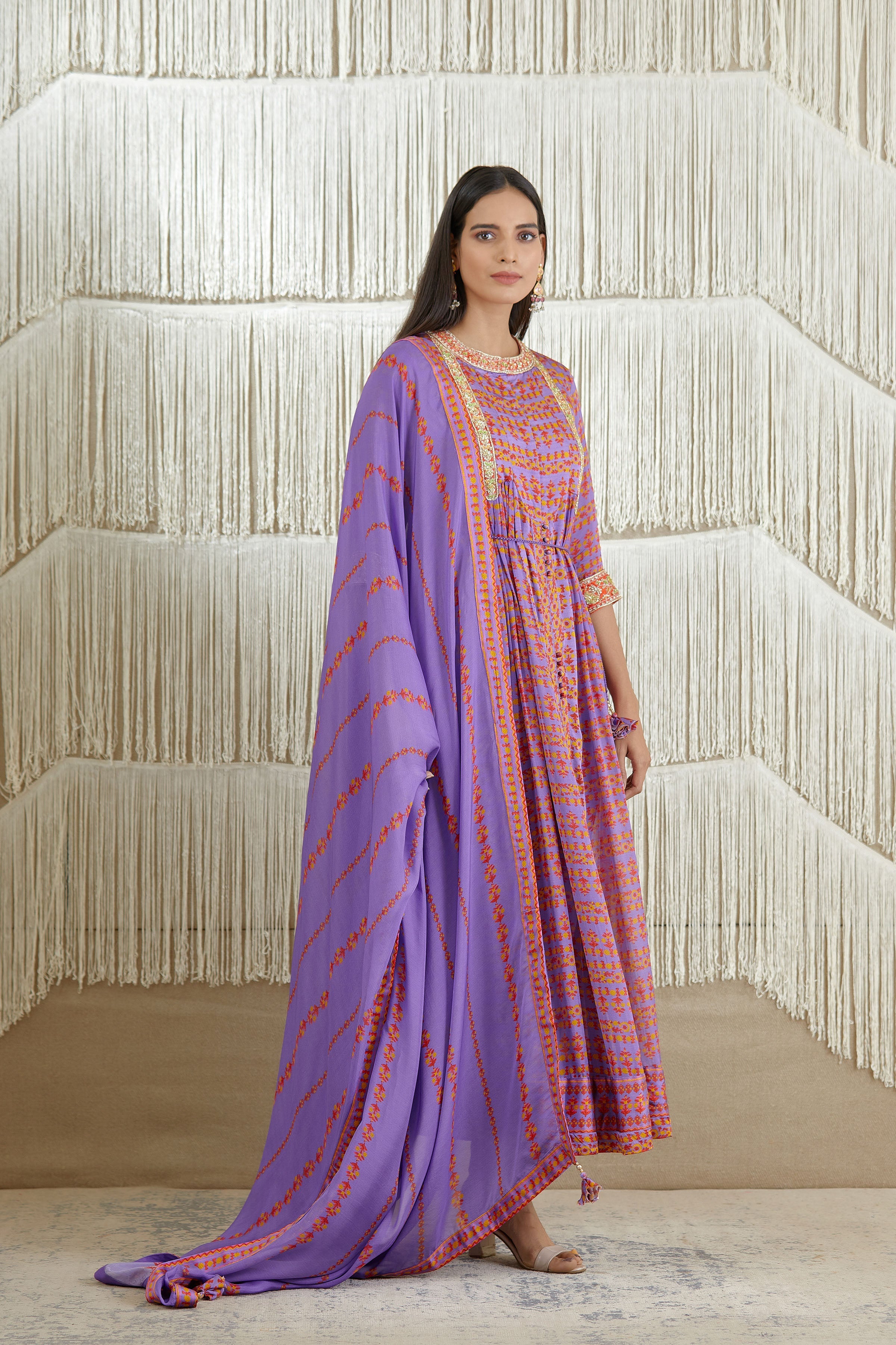 Purple Anarkali set