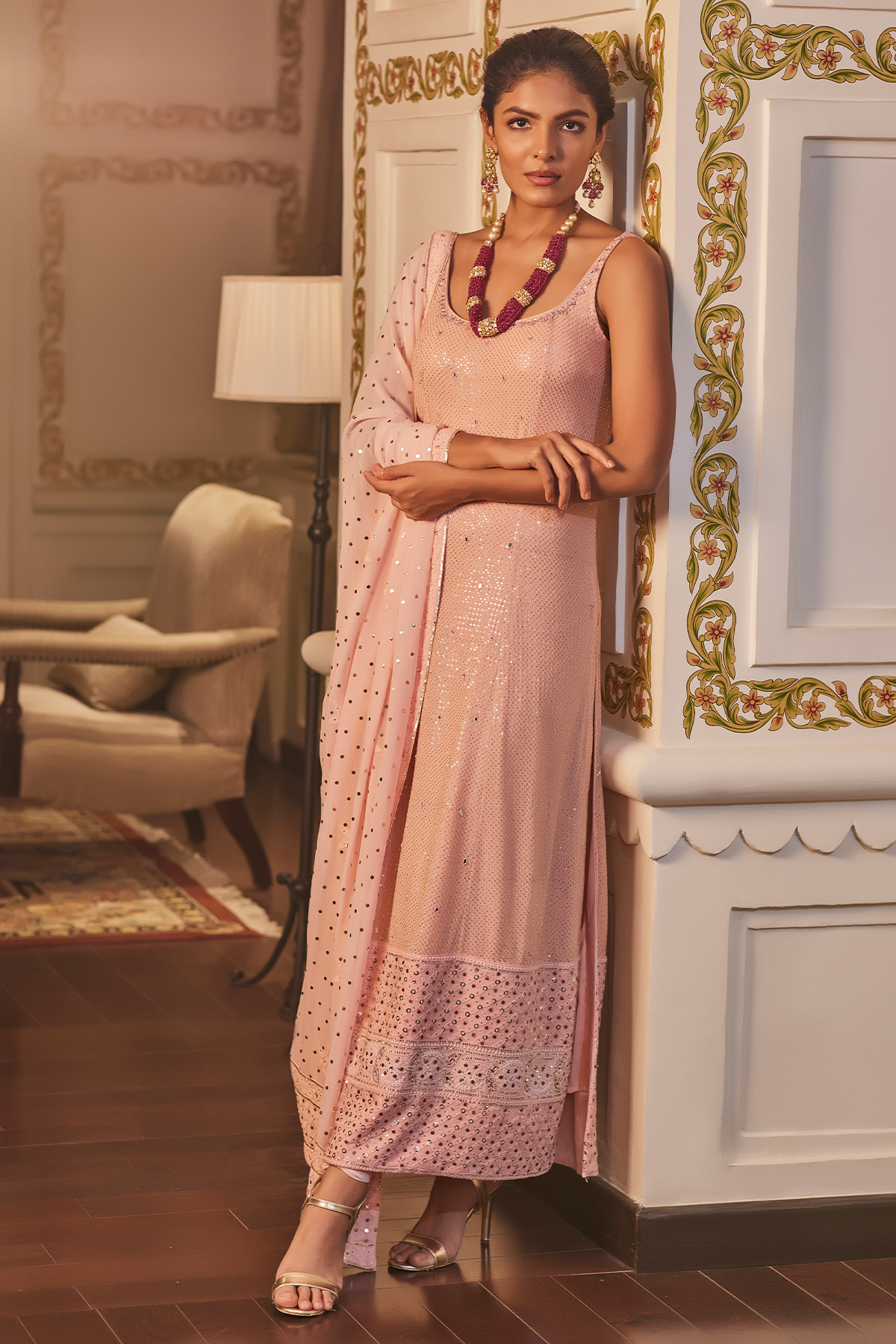 Blush Pink Straight Suit