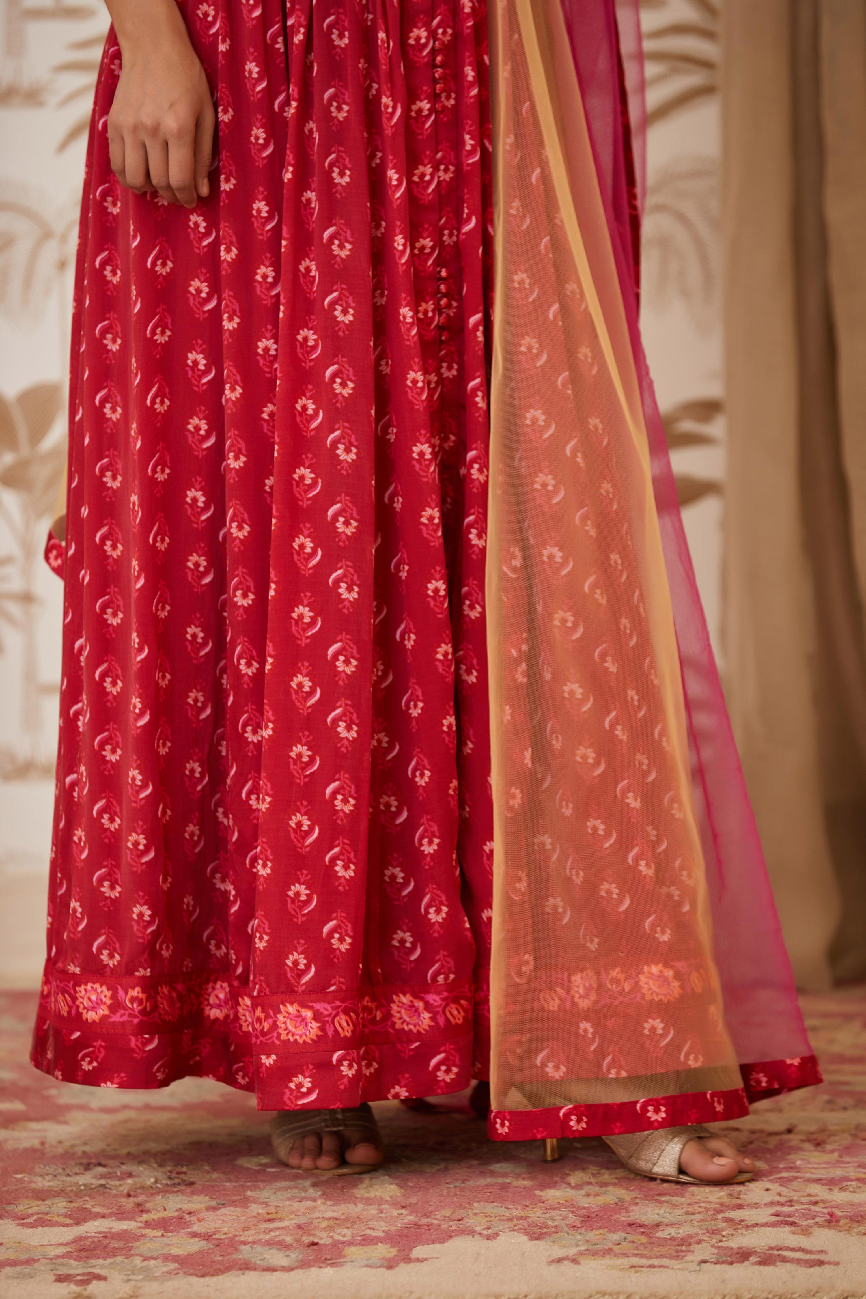 Maroon Anarkali Set