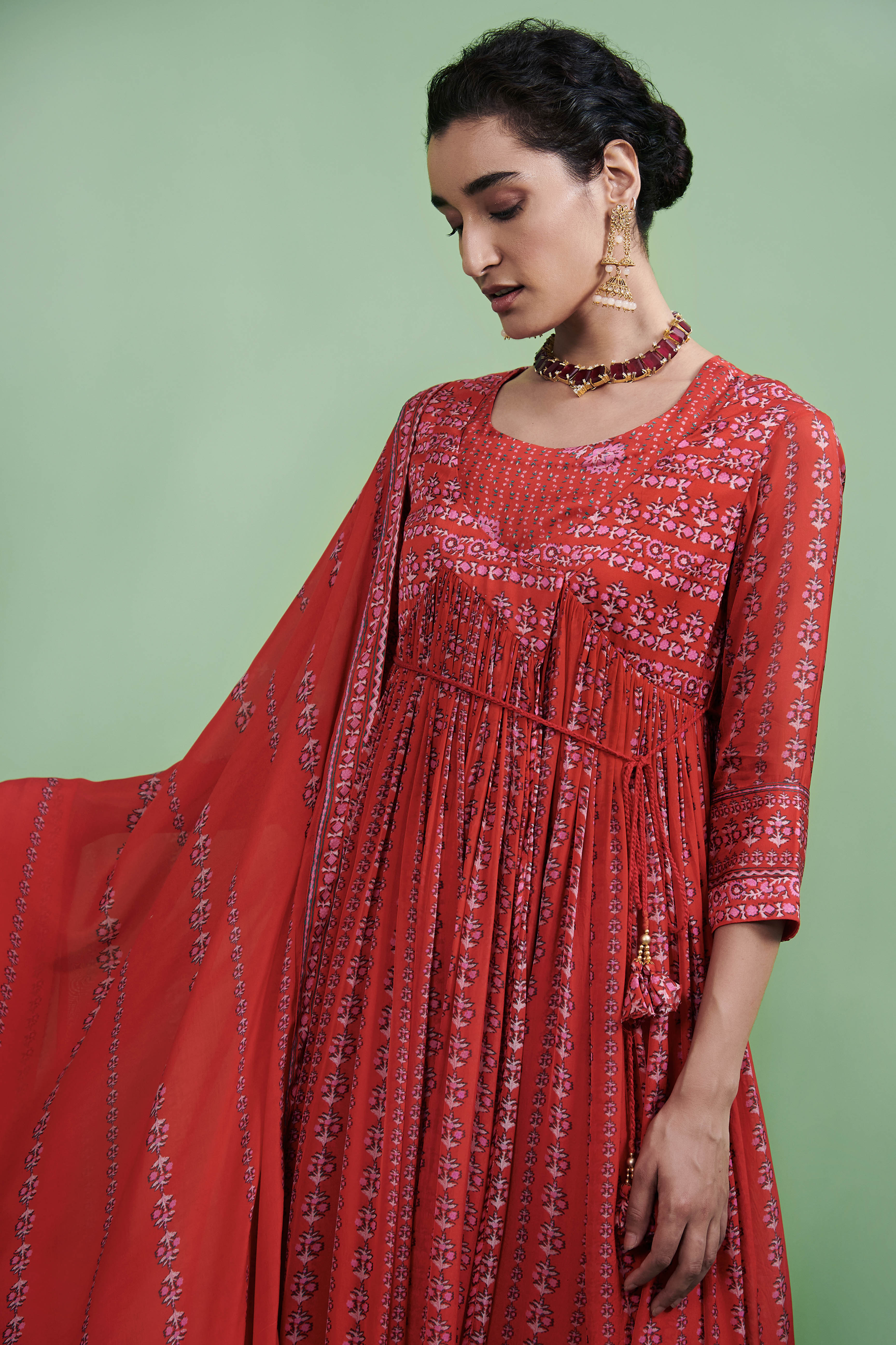 Red Angrakha Set