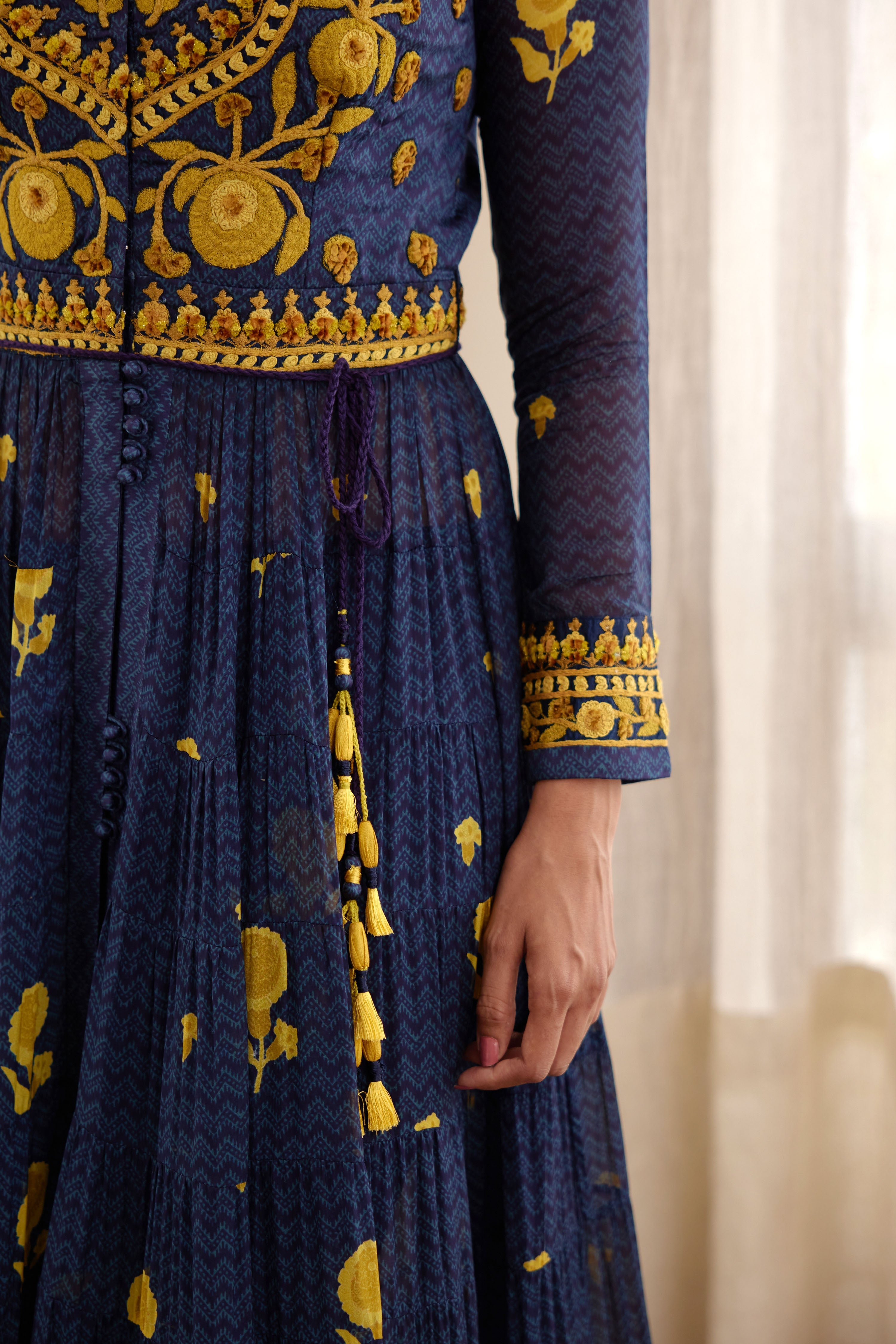 Purple Blue Anarkali