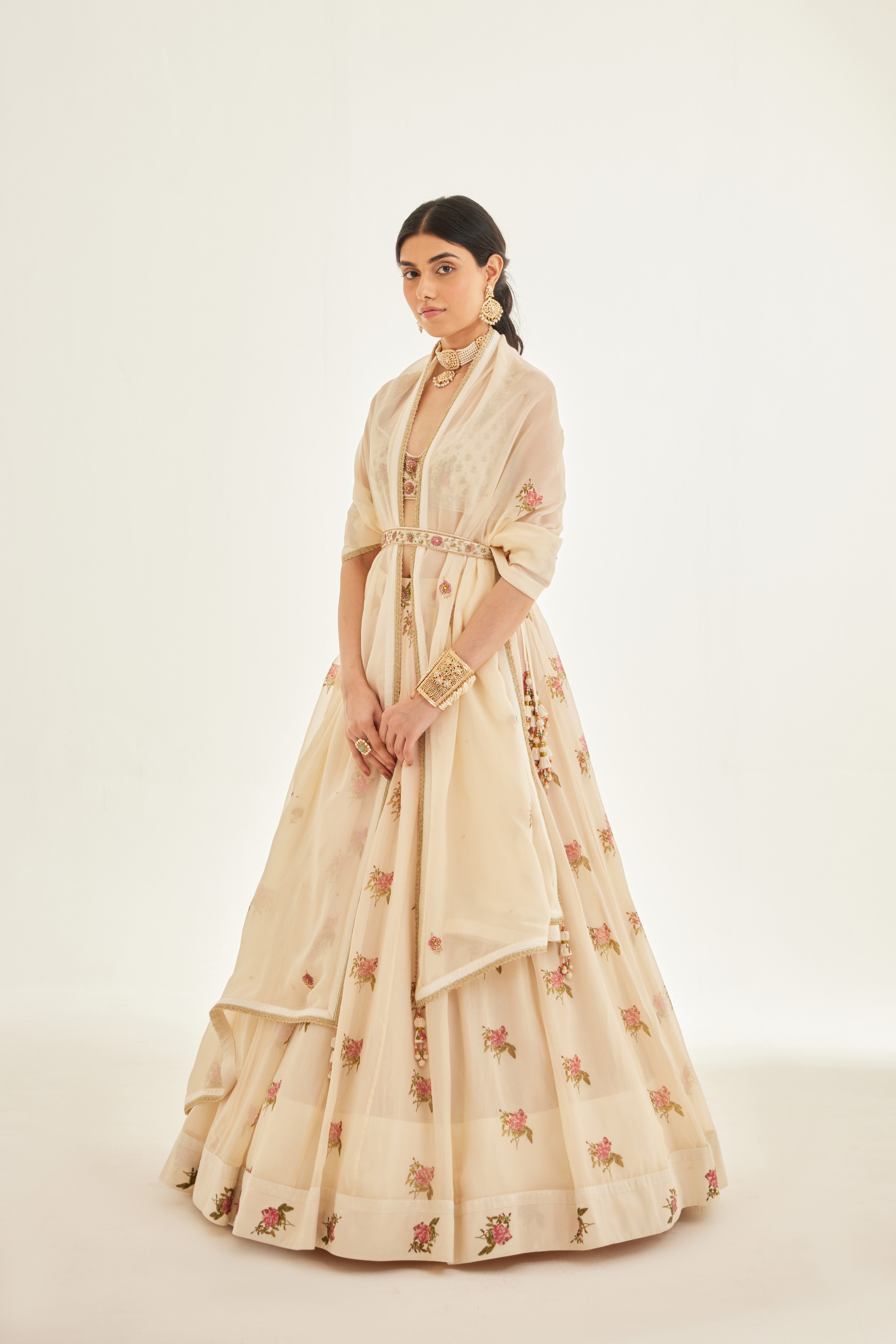 Papyrus White Lehenga Set