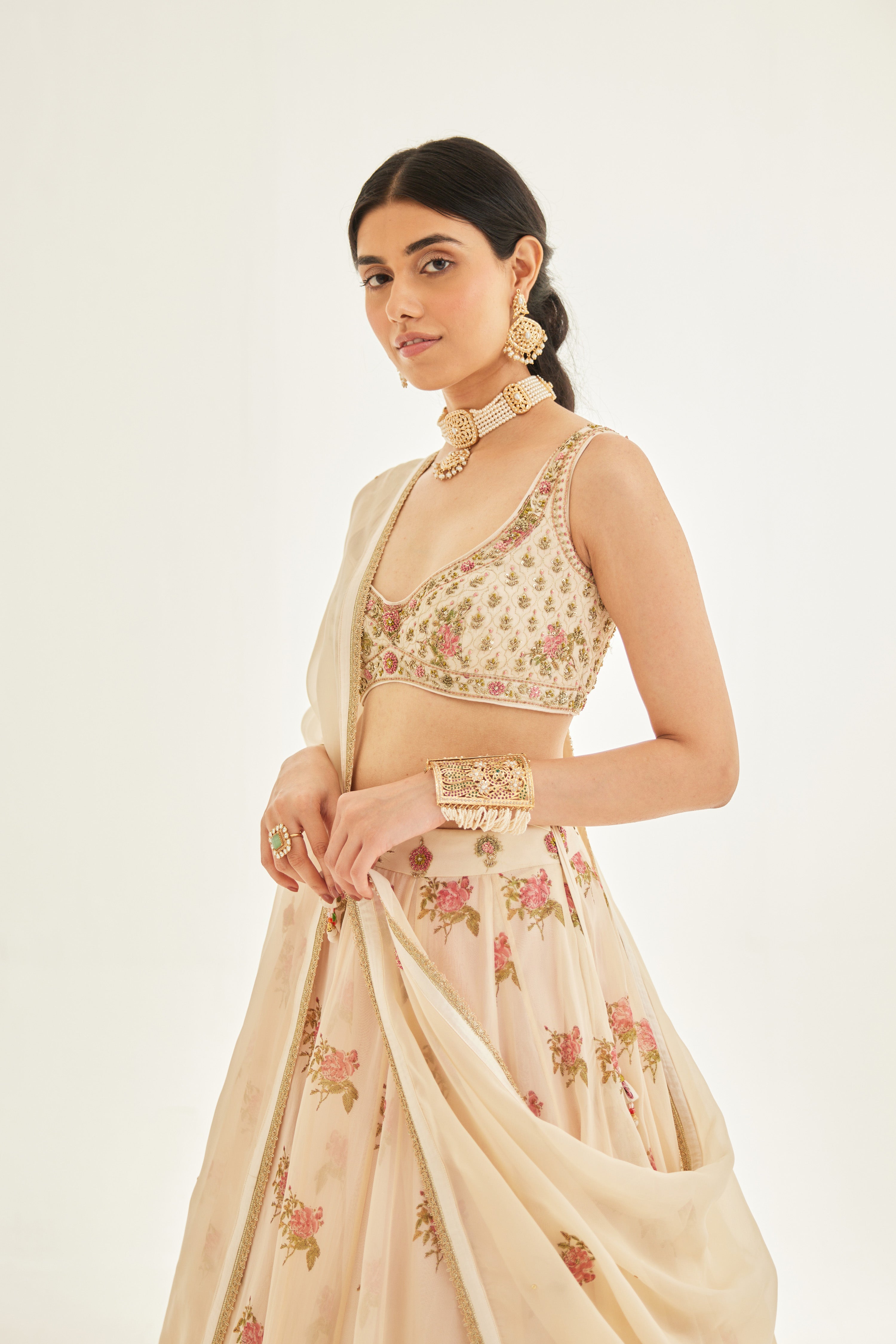 Papyrus White Lehenga Set