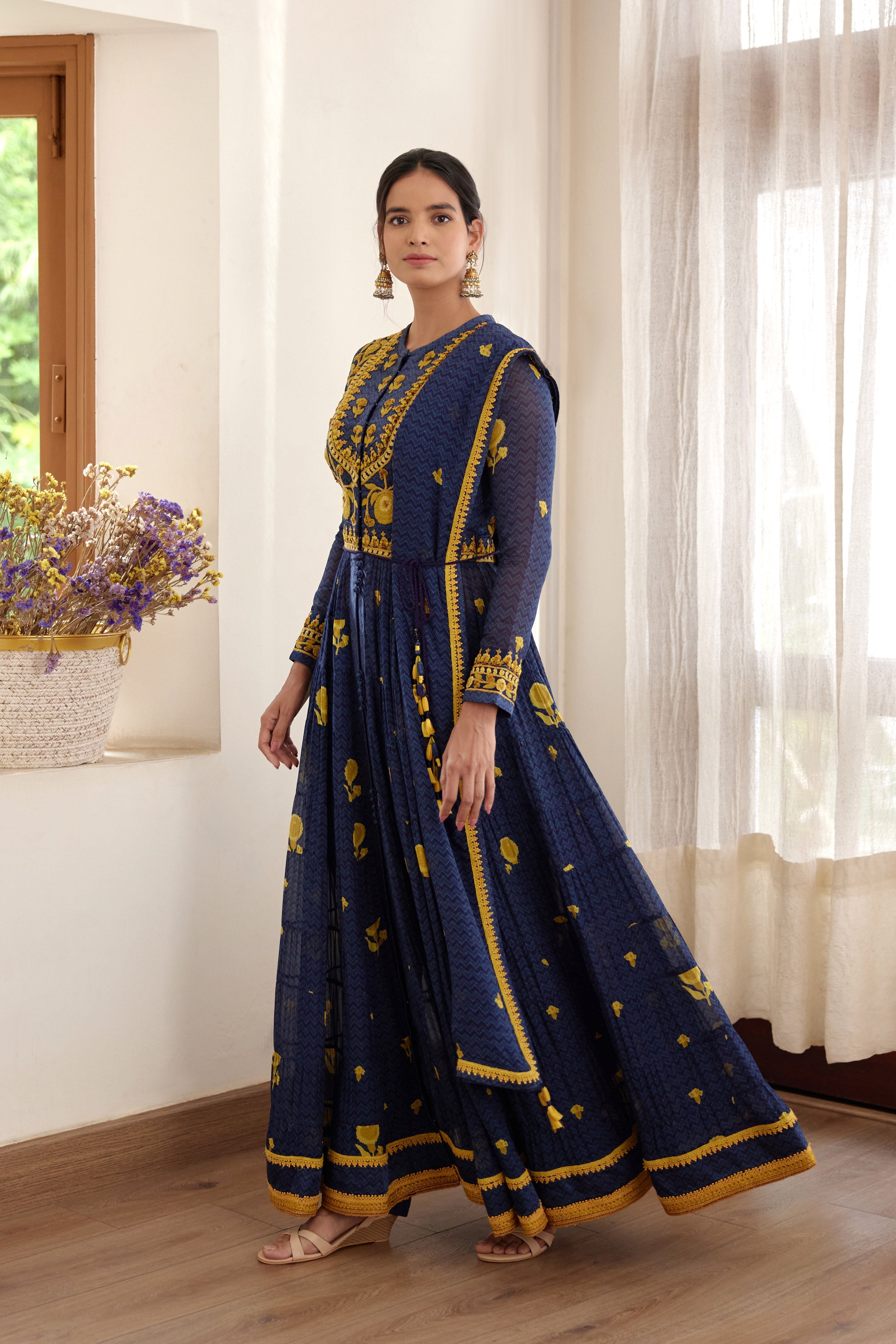 Purple Blue Anarkali