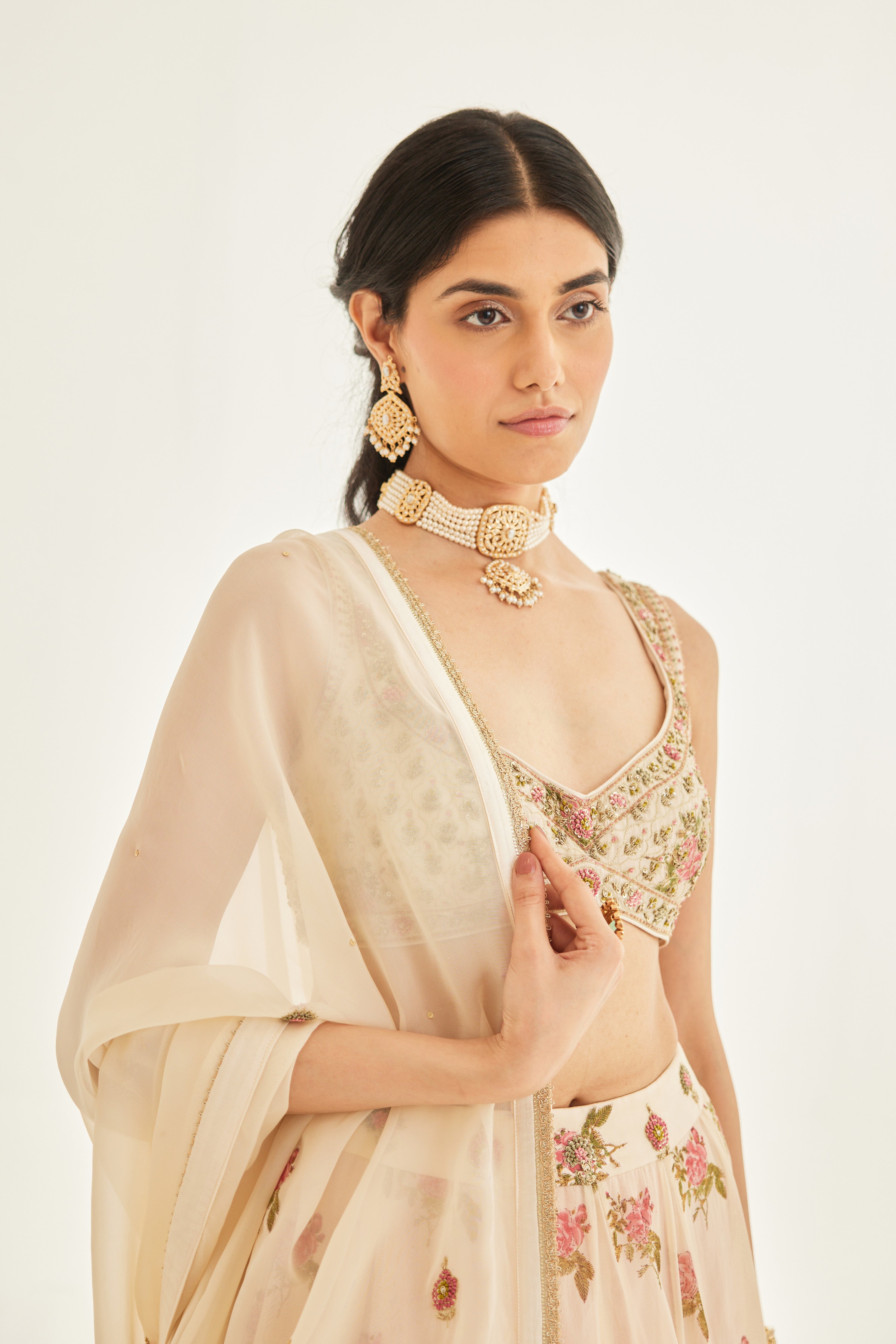Papyrus White Lehenga Set