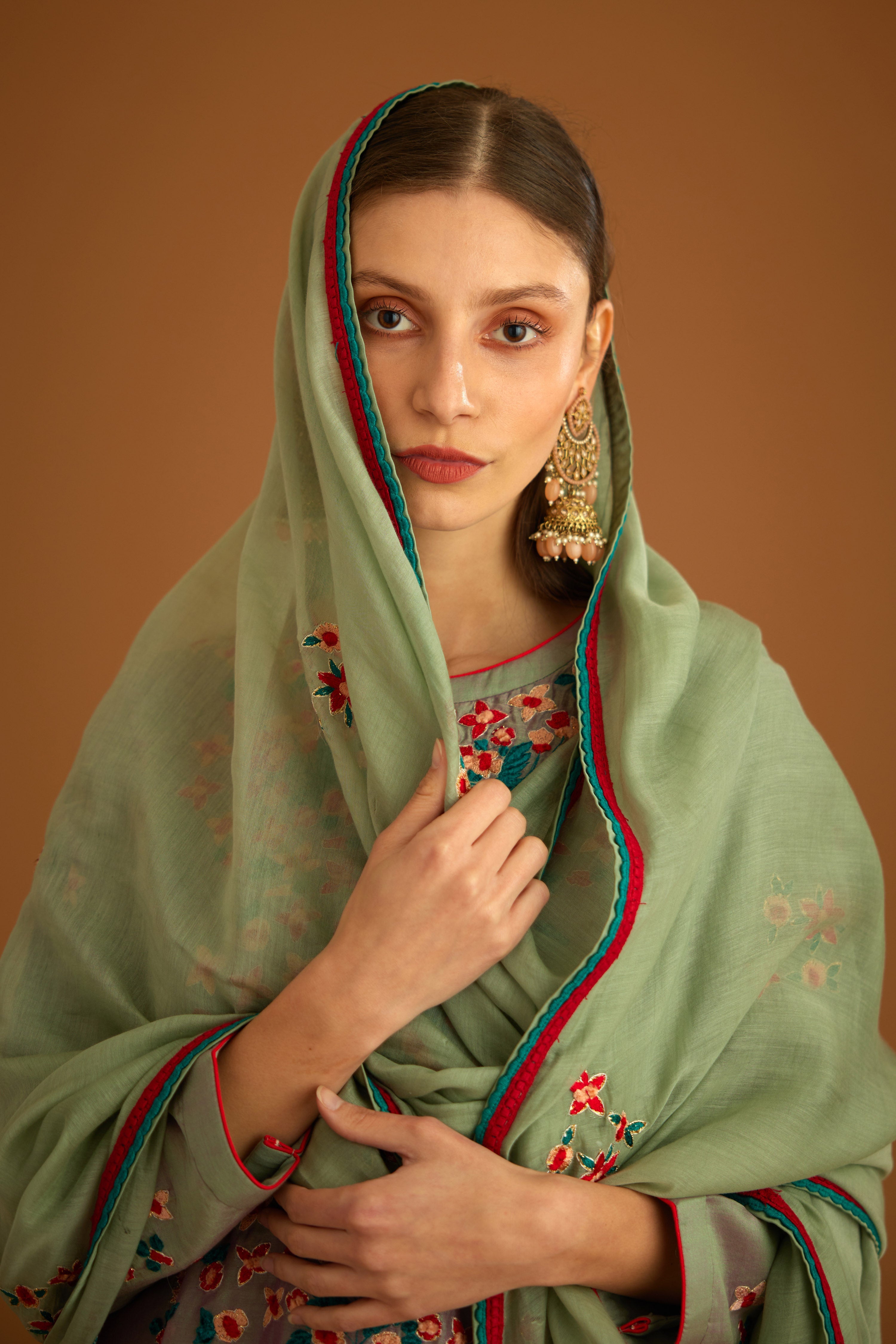Grey-Green Kurta Set