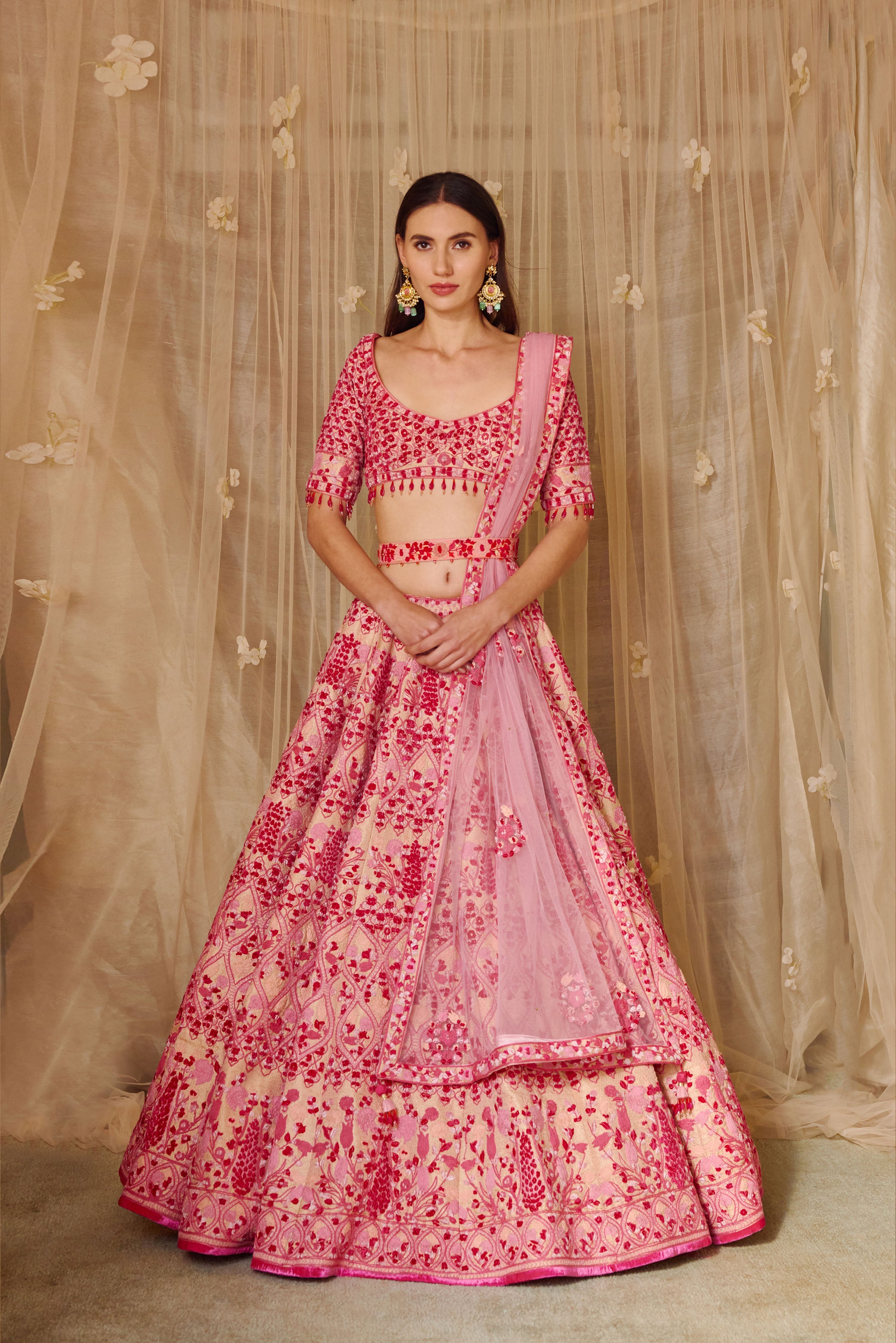 Peach Pink Lehenga Set