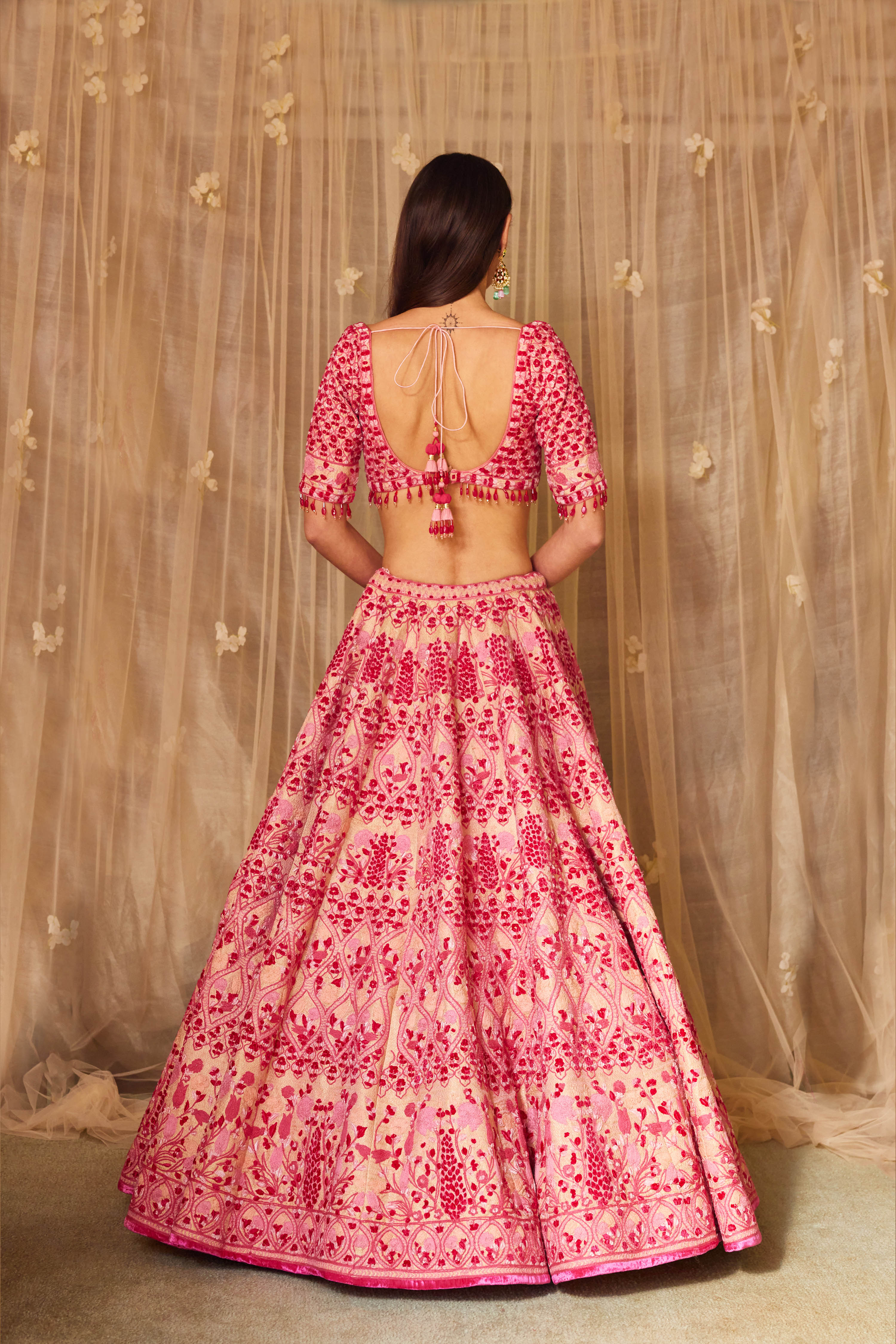 Peach Pink Lehenga Set