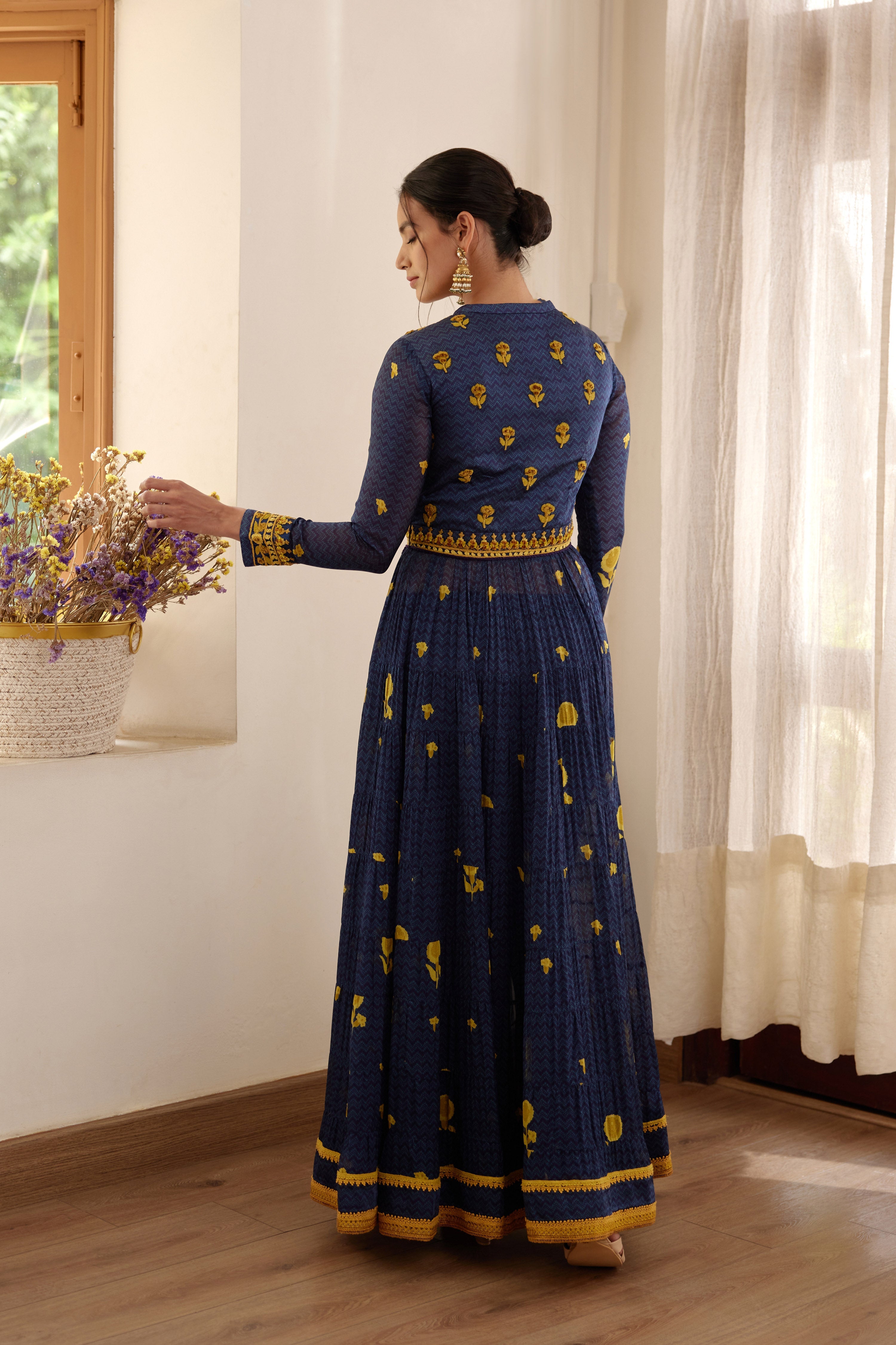 Purple Blue Anarkali