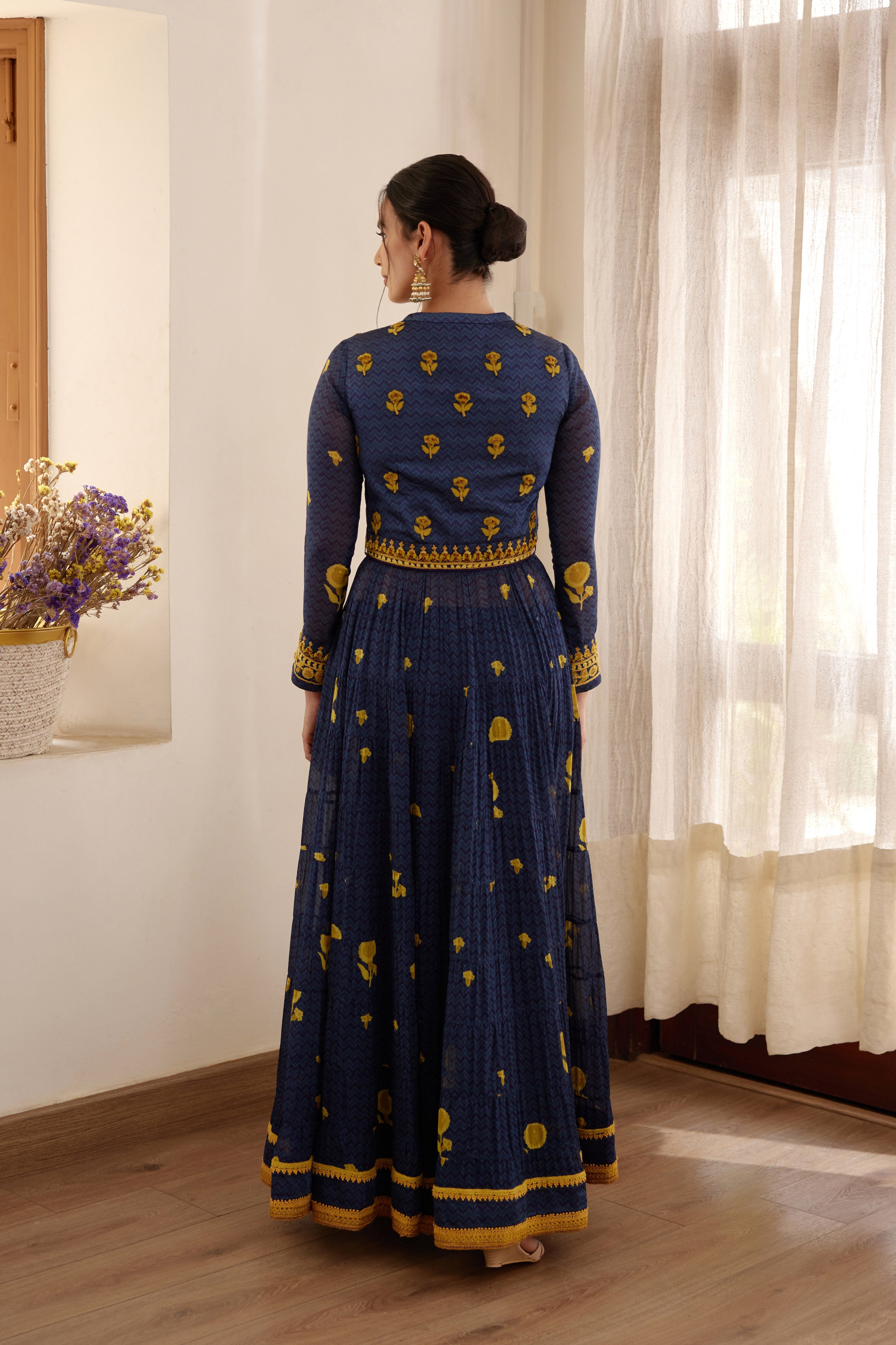 Purple Blue Anarkali