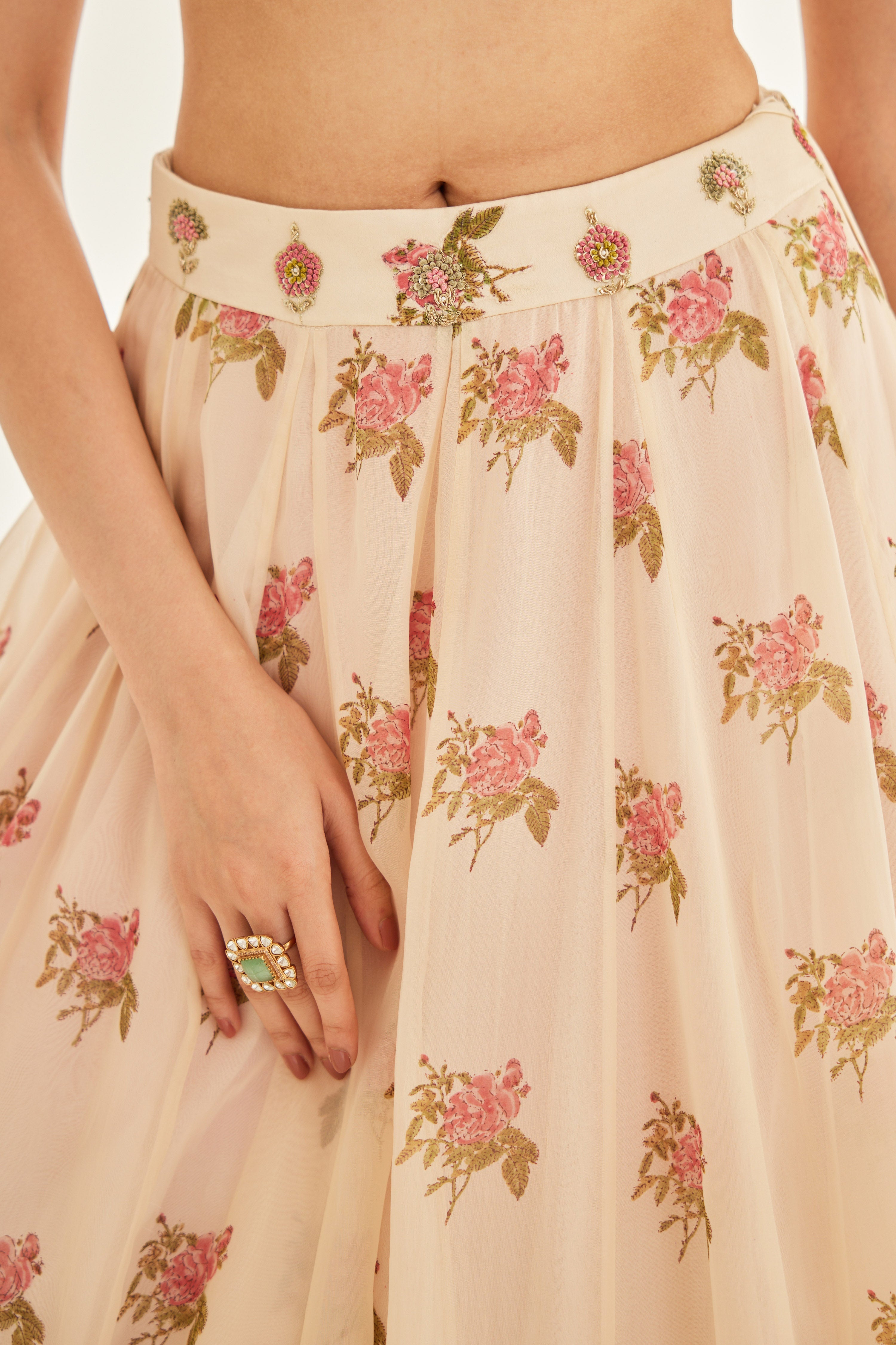Papyrus White Lehenga Set