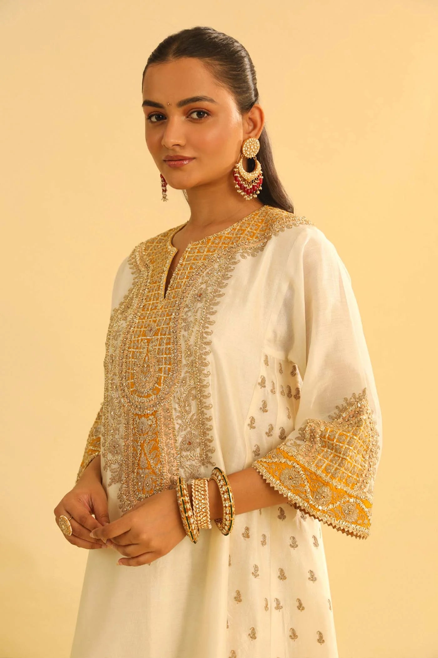 ARISANA - DAISY IVORY SHORT KALIDAAR CHOGA WITH SALWAR - Ready To Ship