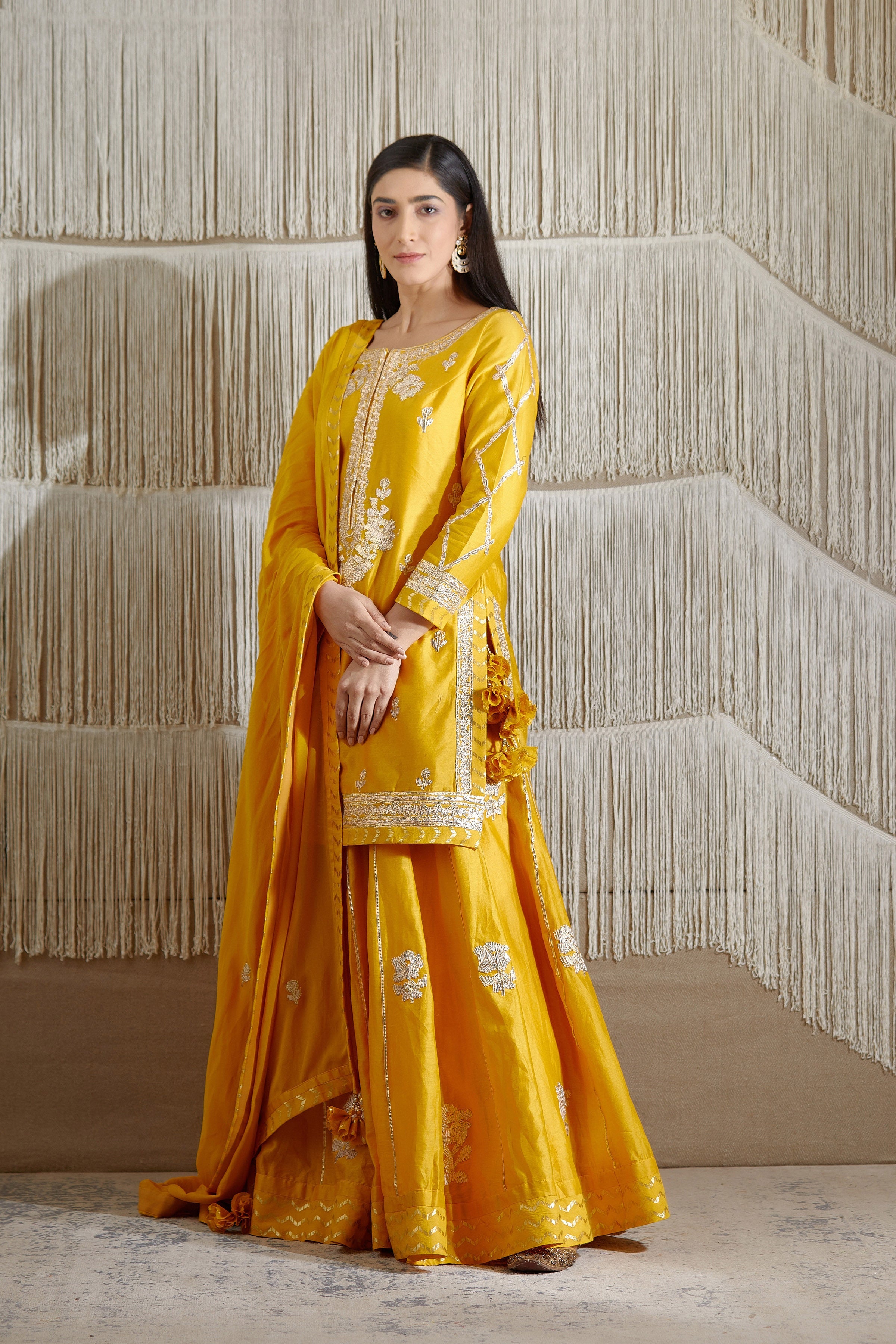 Mustard Sharara set