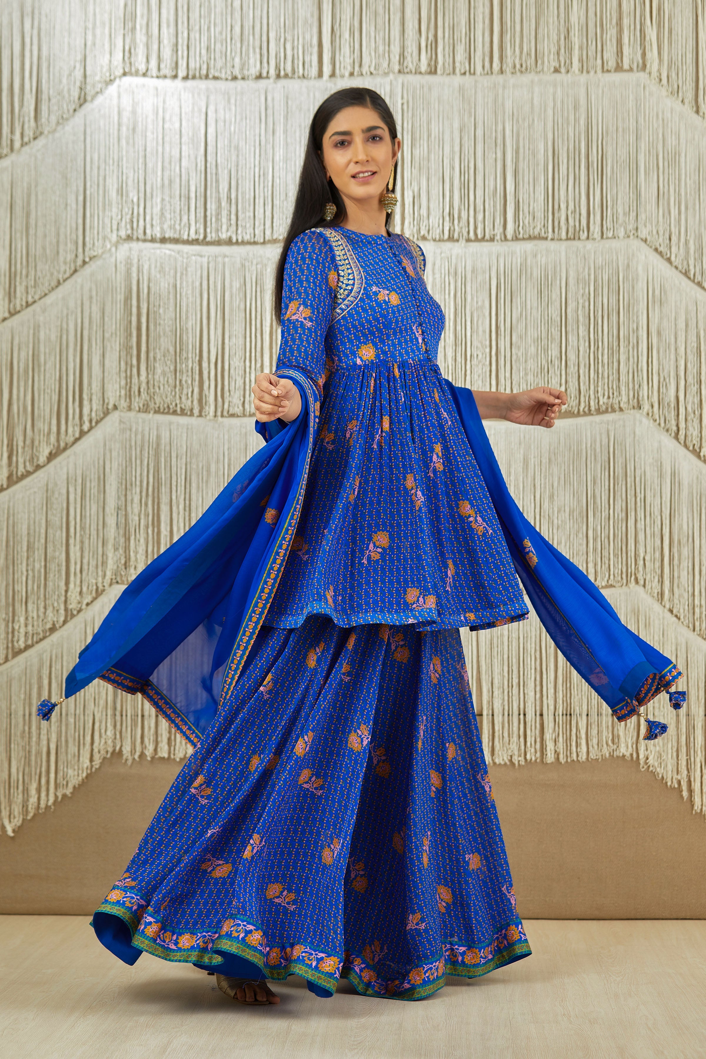 Royal Blue Sharara set