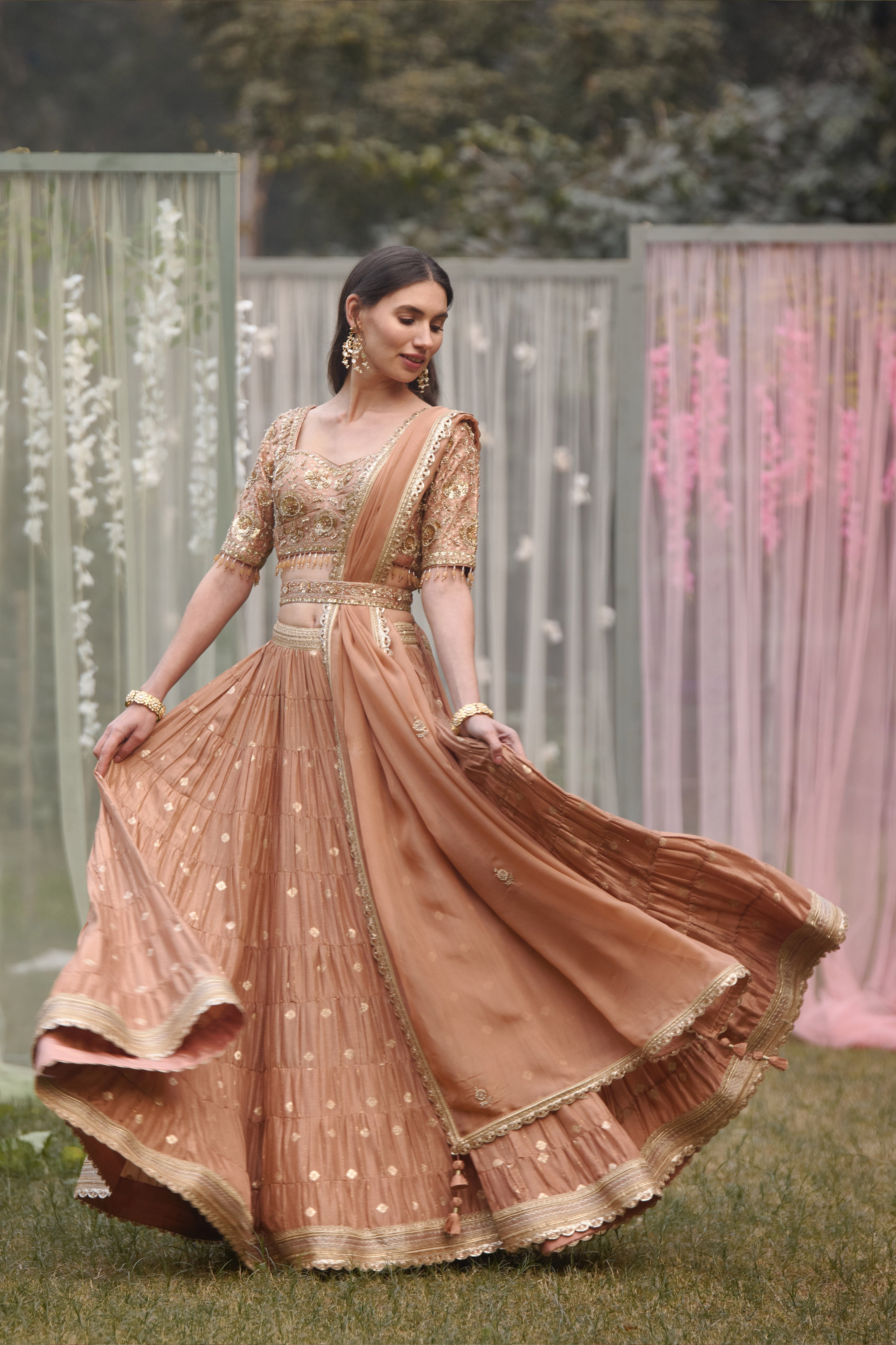 Neutral Pink Lehenga Set