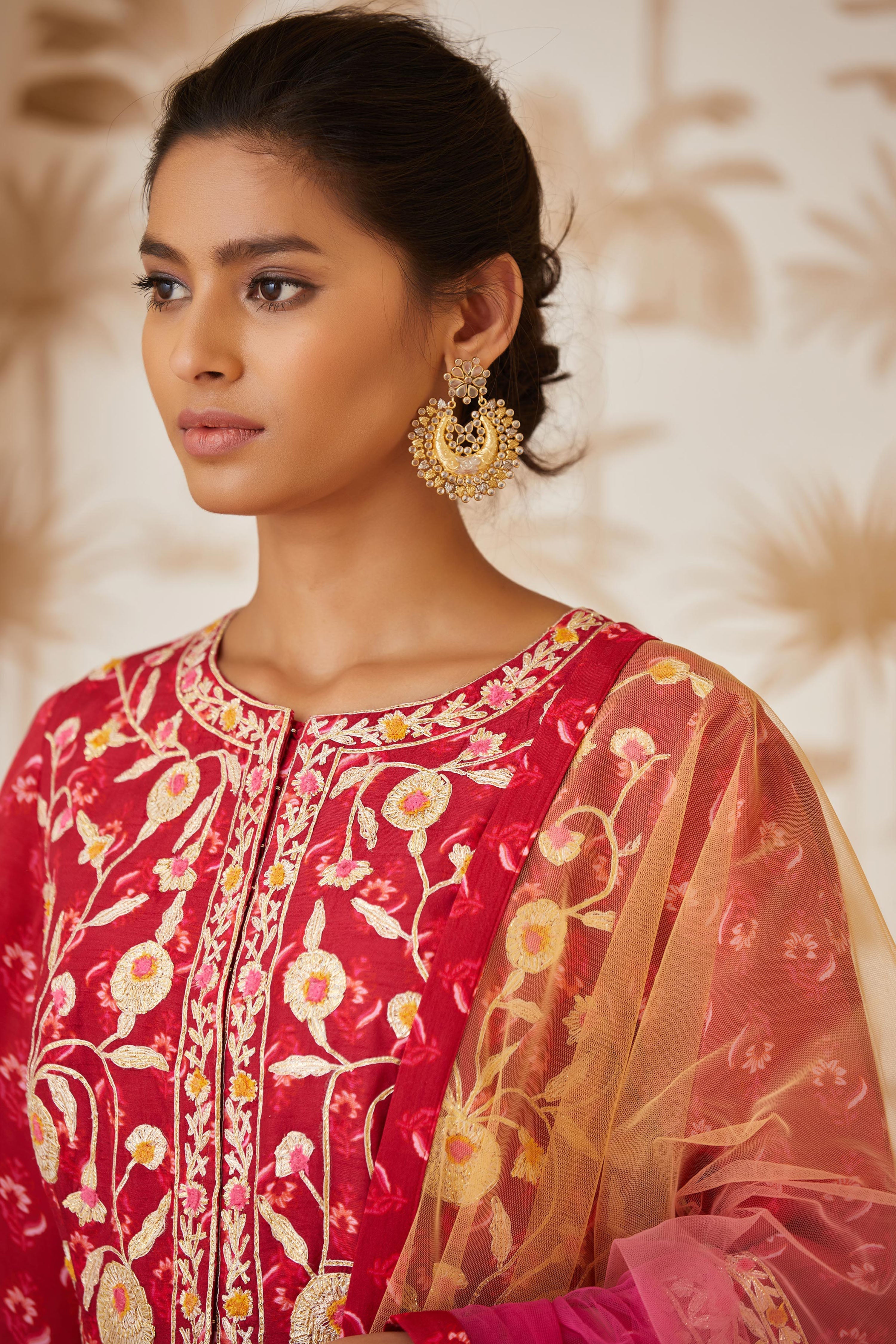 Maroon Anarkali Set