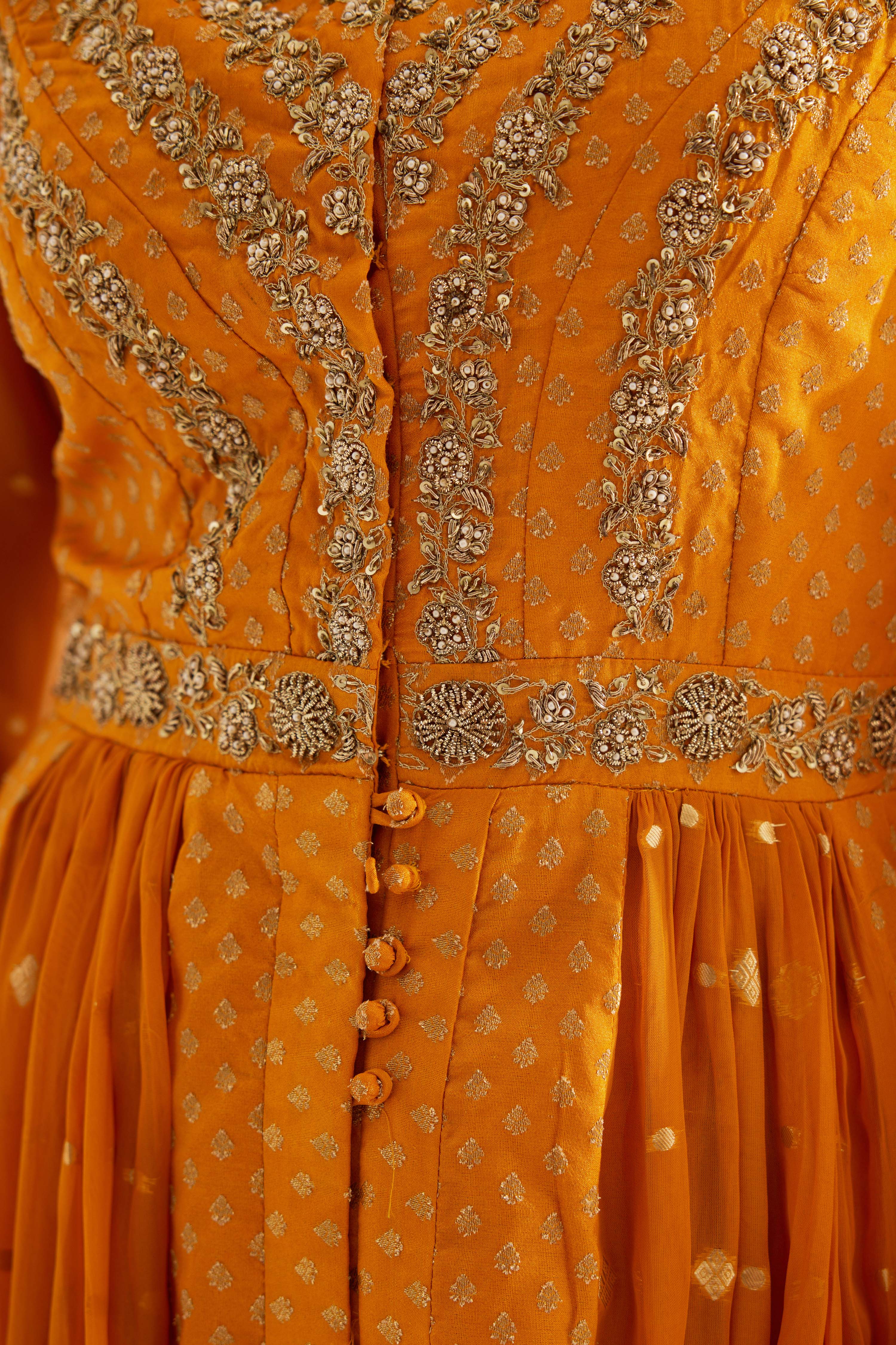 Mustard Anarkali Set