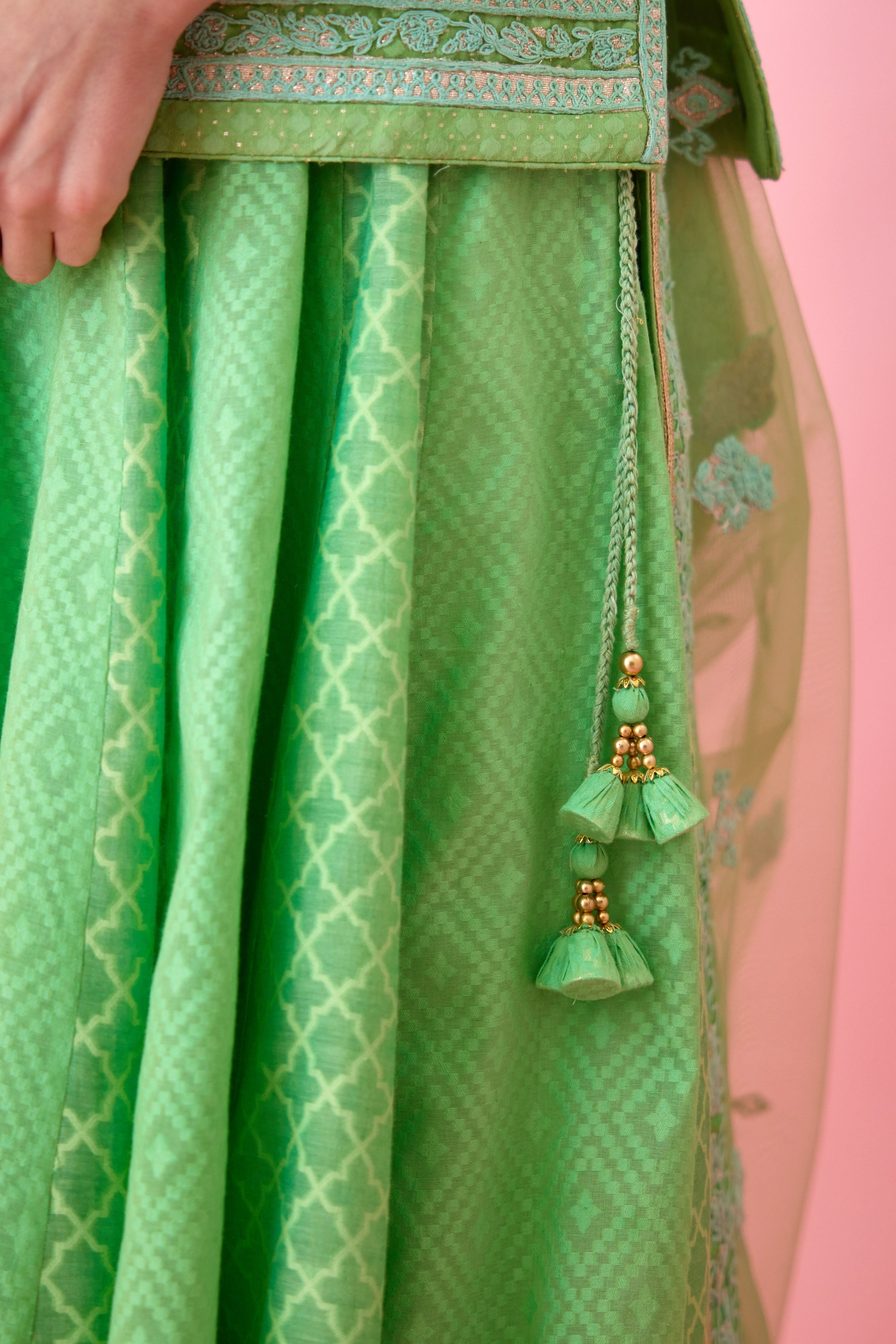 Irish Green Kurti Skirt Set