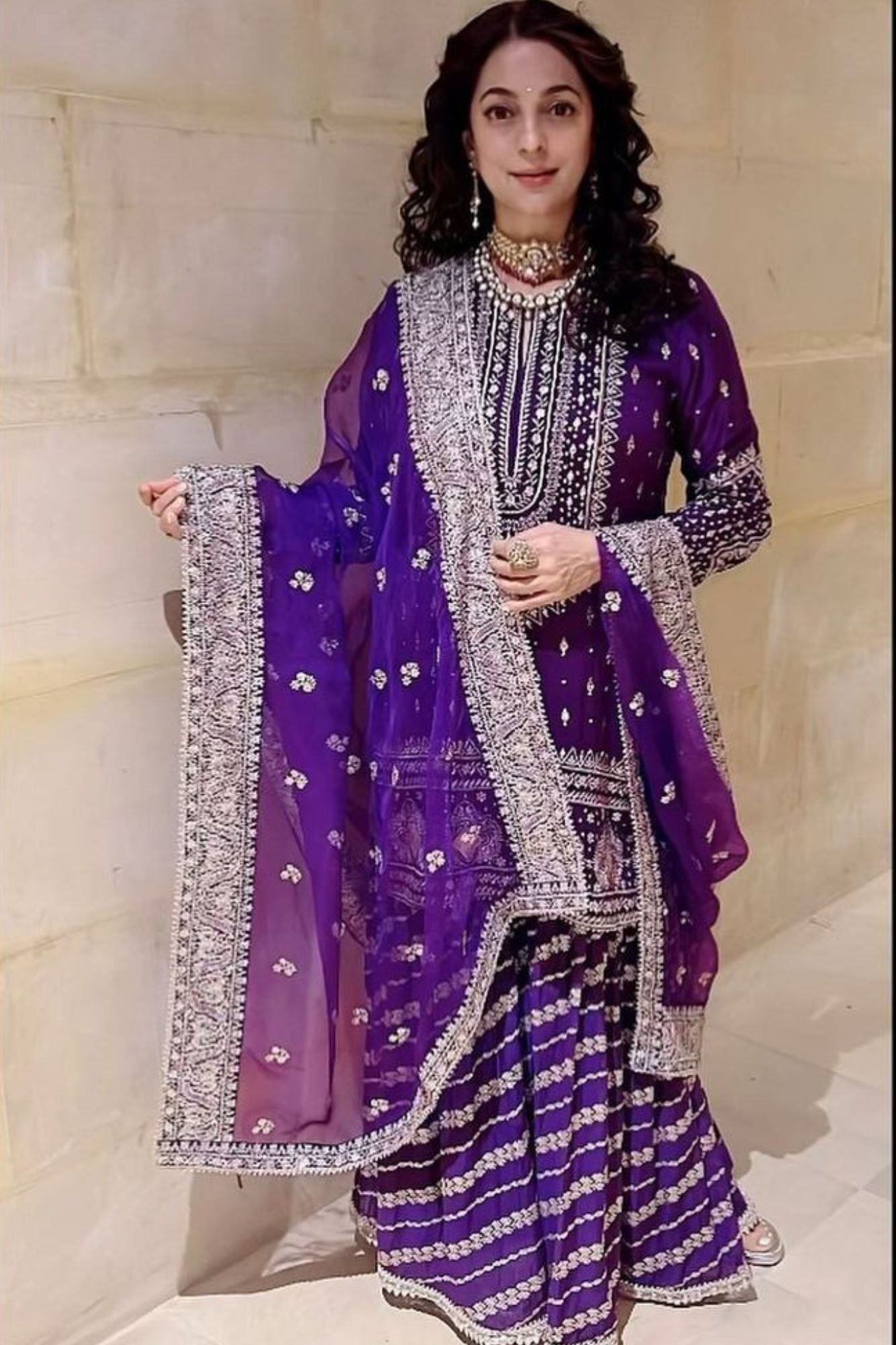 Rati with Jamdani Sharara Set -Juhi Chawla