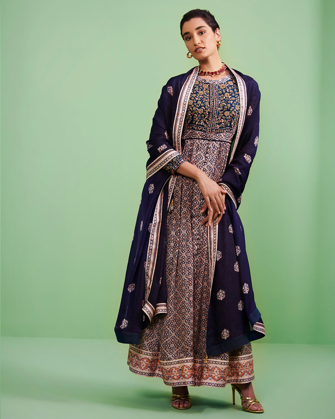 Blue Anarkali Set