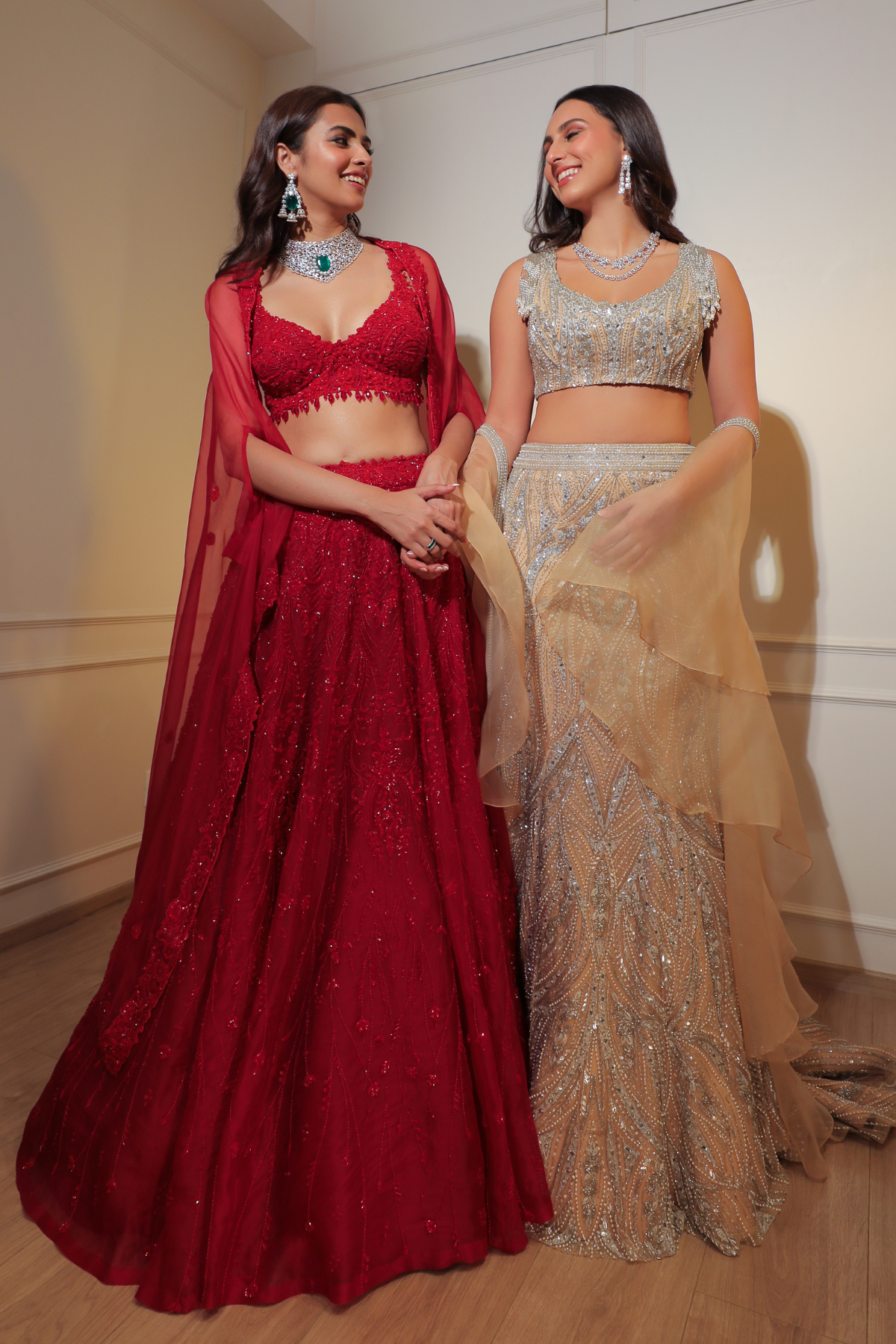 Red Crystal Lehenga