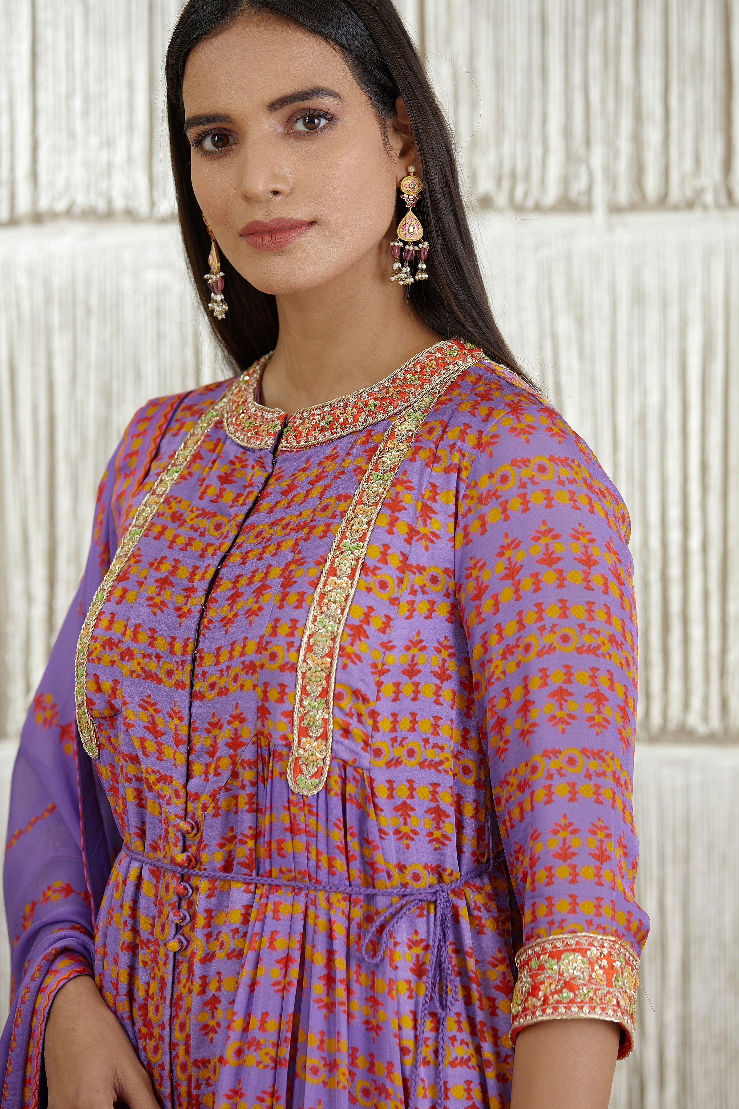 Purple Anarkali set